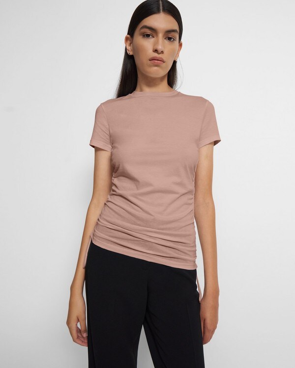 Ruched Tiny Tee in Cotton