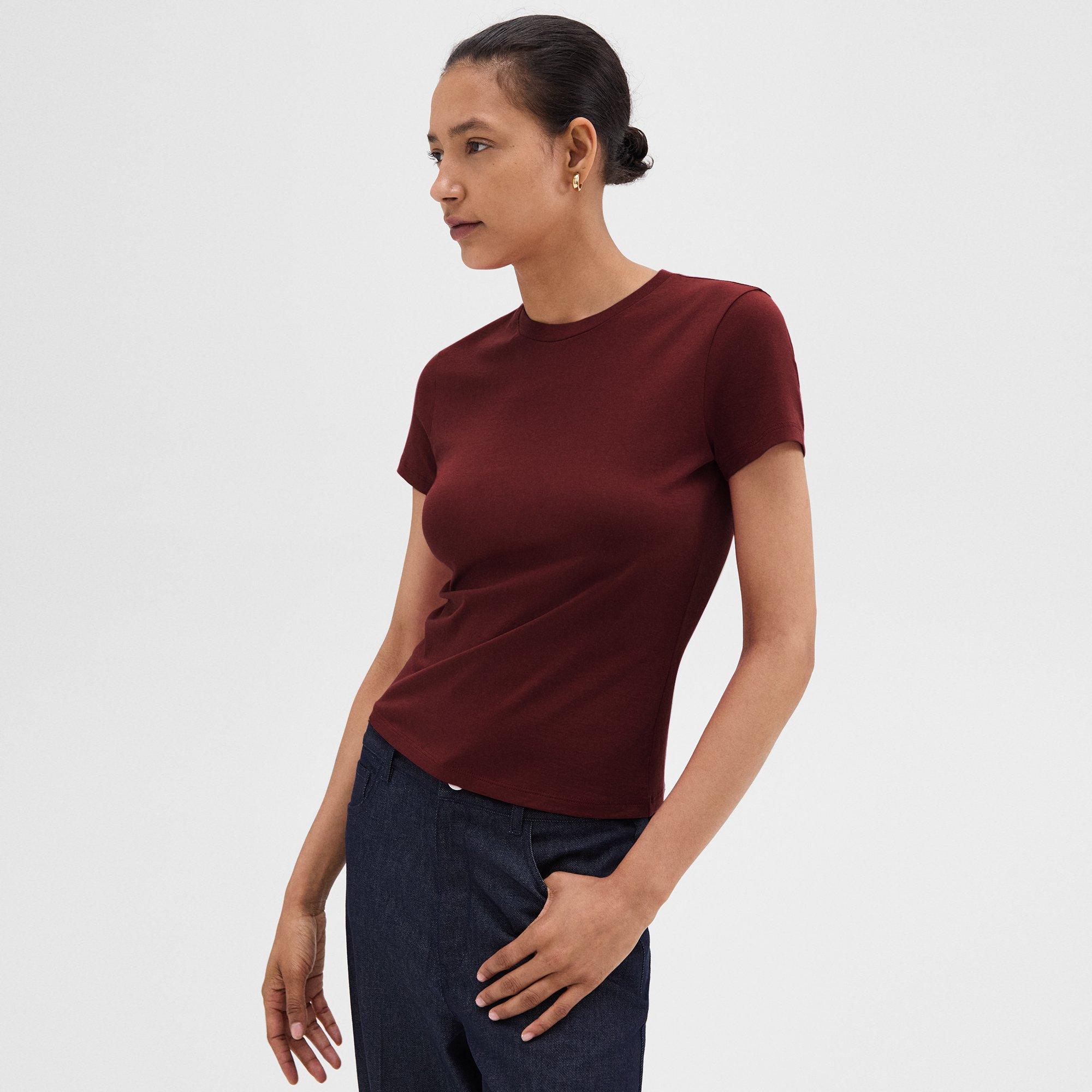 Theory womens Ruched Tiny T Shirt, White, Small US at Amazon