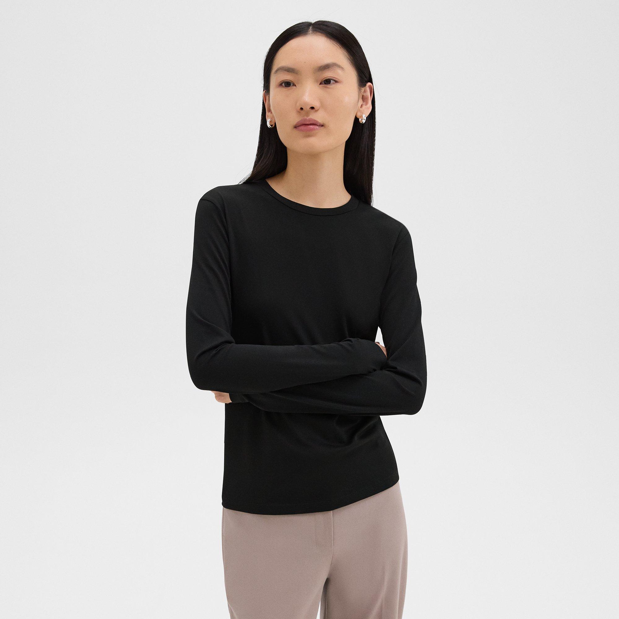 Theory Tiny Long-Sleeve Tee in Organic Cotton