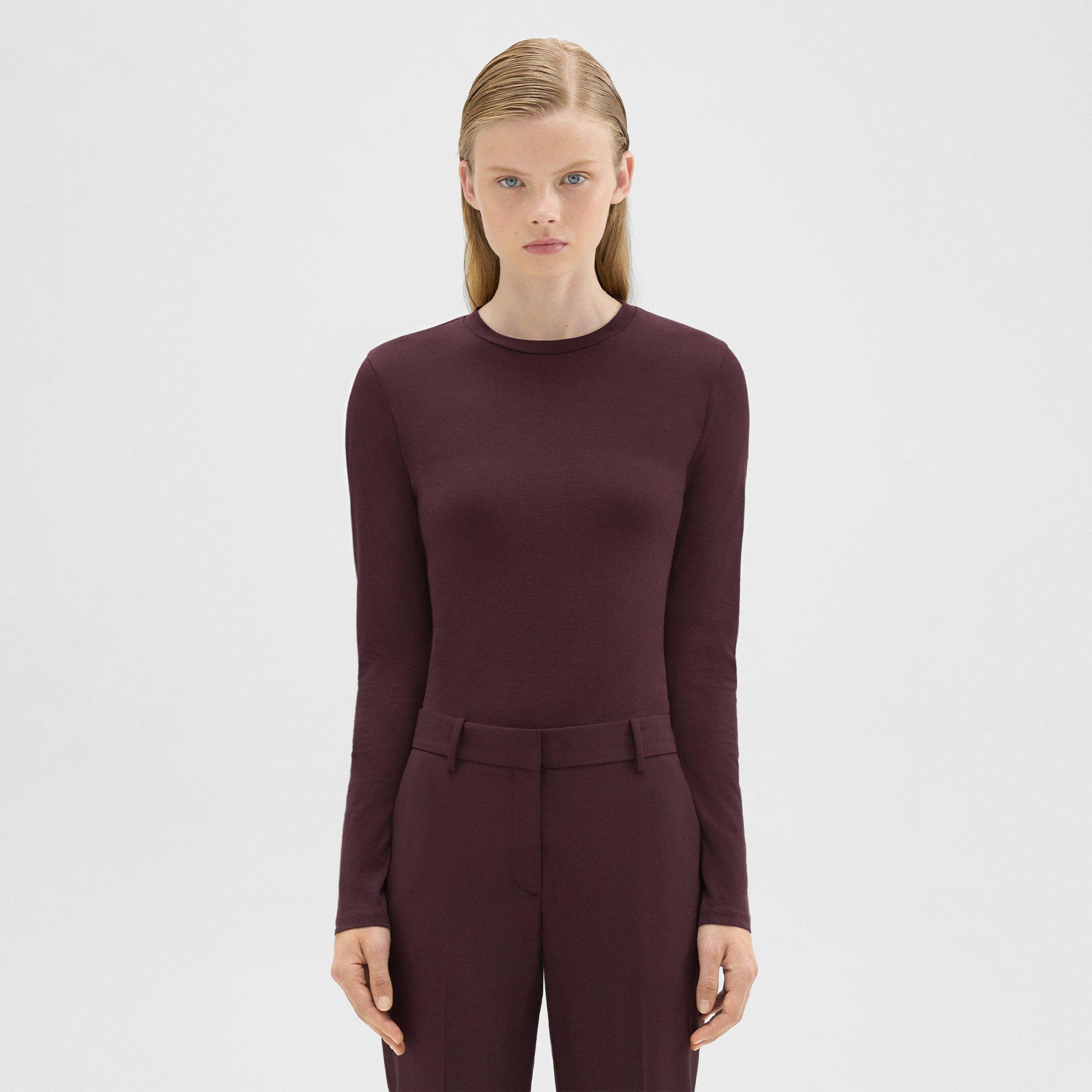 Theory Tiny Long-Sleeve Tee in Organic Cotton