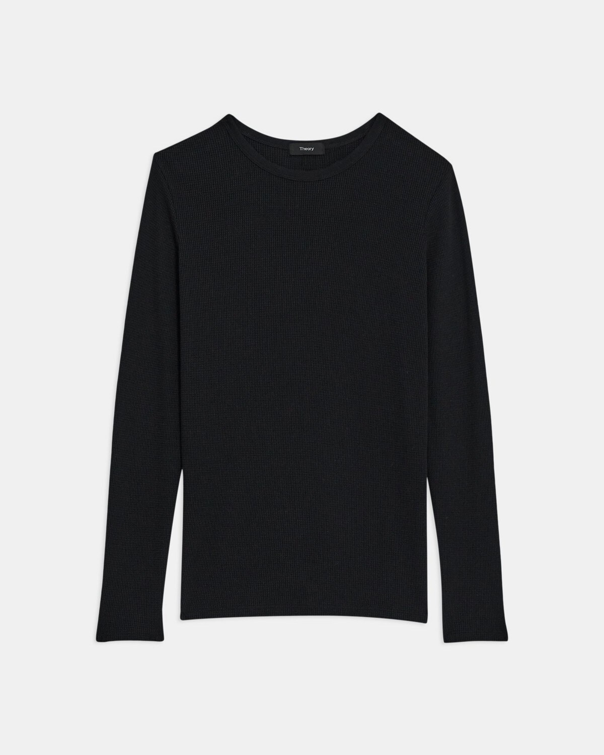 Long-Sleeve Tee in Waffle-Knit Cotton