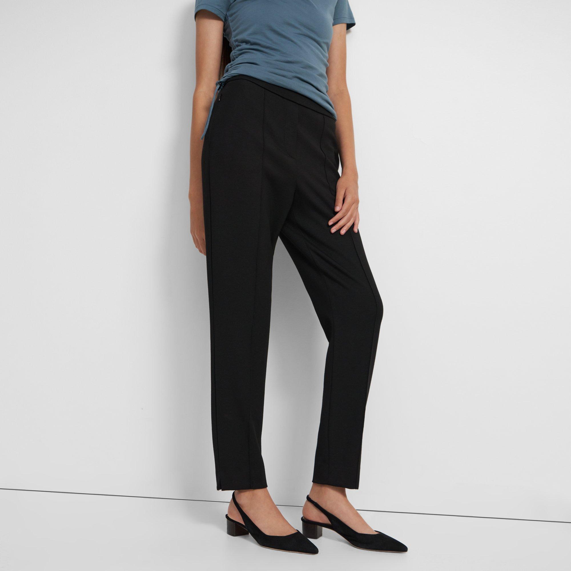 Pull-On Waist Pant in Double-Knit Viscose