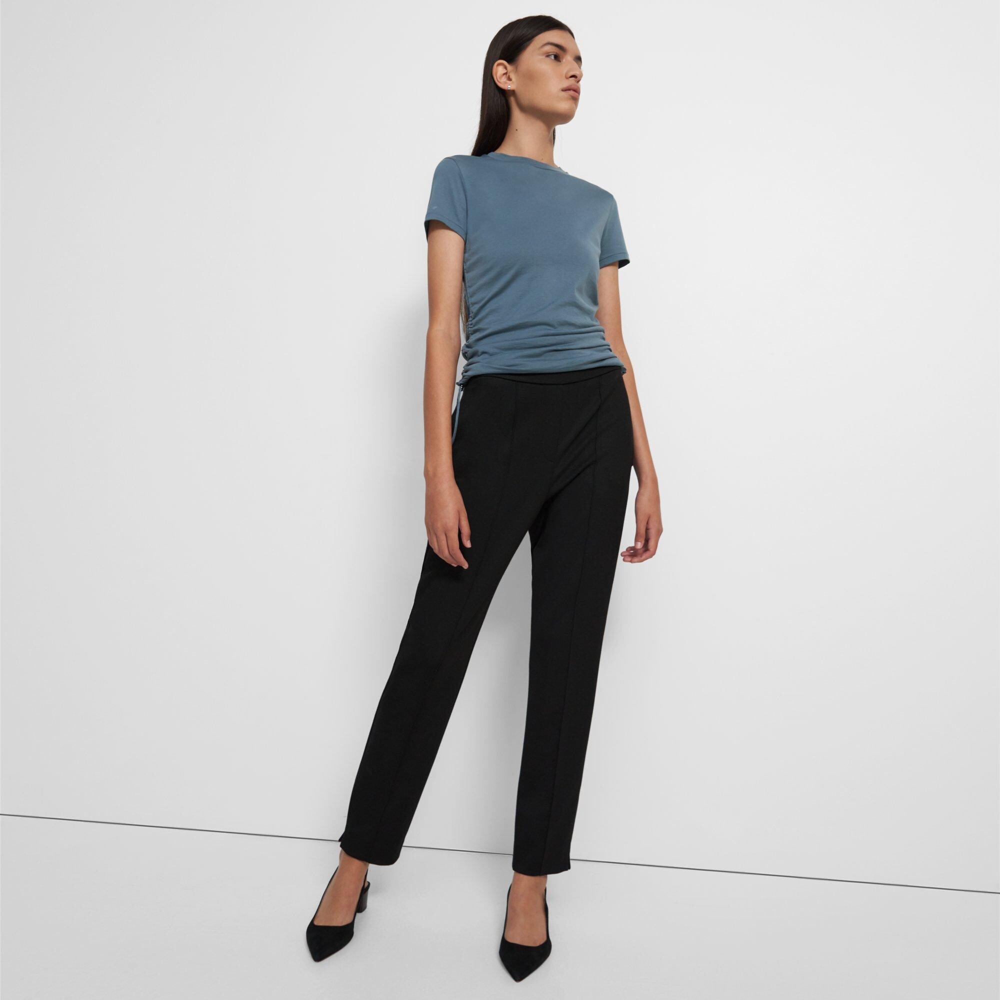 Pull-On Waist Pant in Double-Knit Viscose