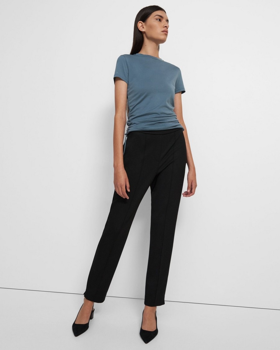 Pull-On Waist Pant in Double-Knit Viscose