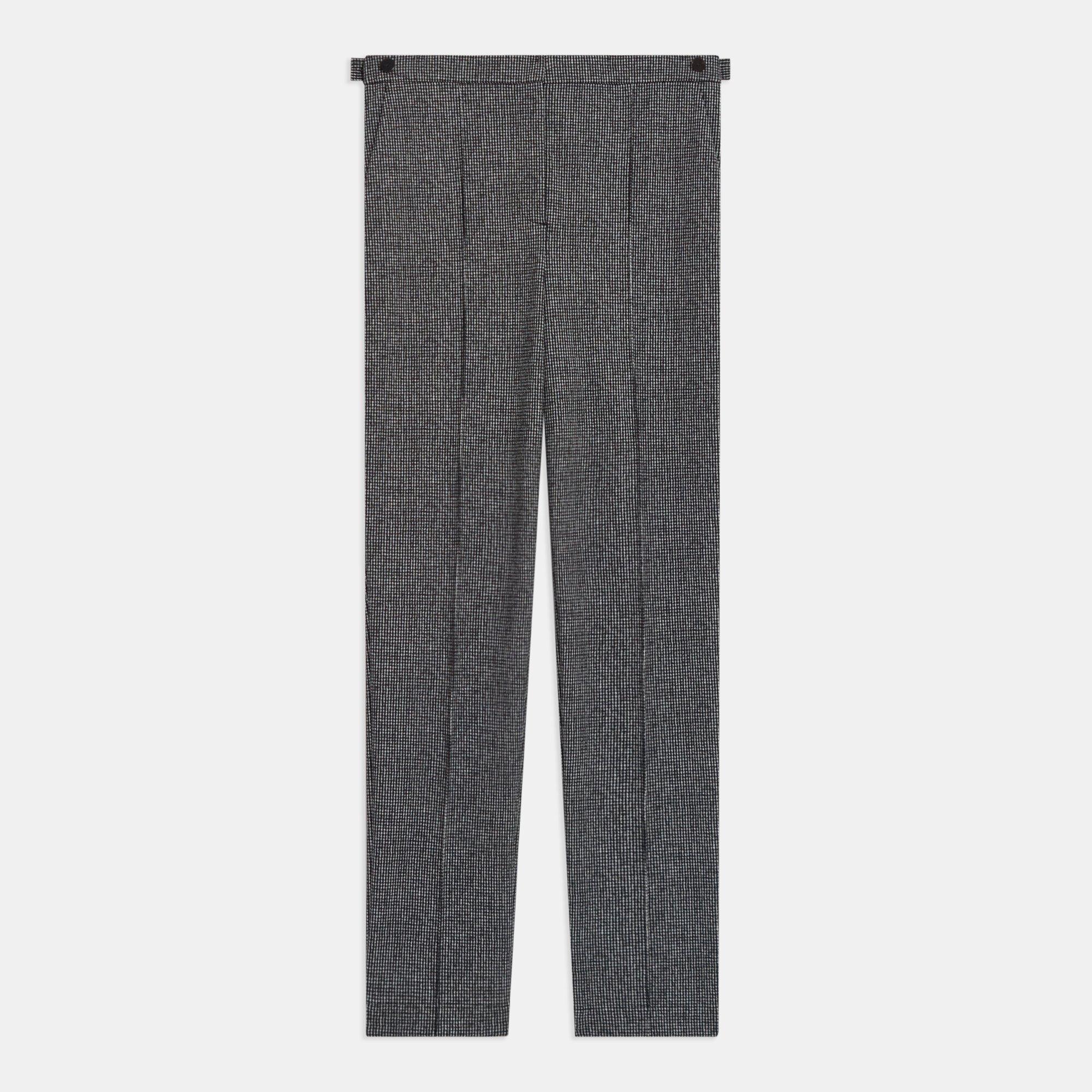 Waist-Tab Pant in Houndstooth Ponte