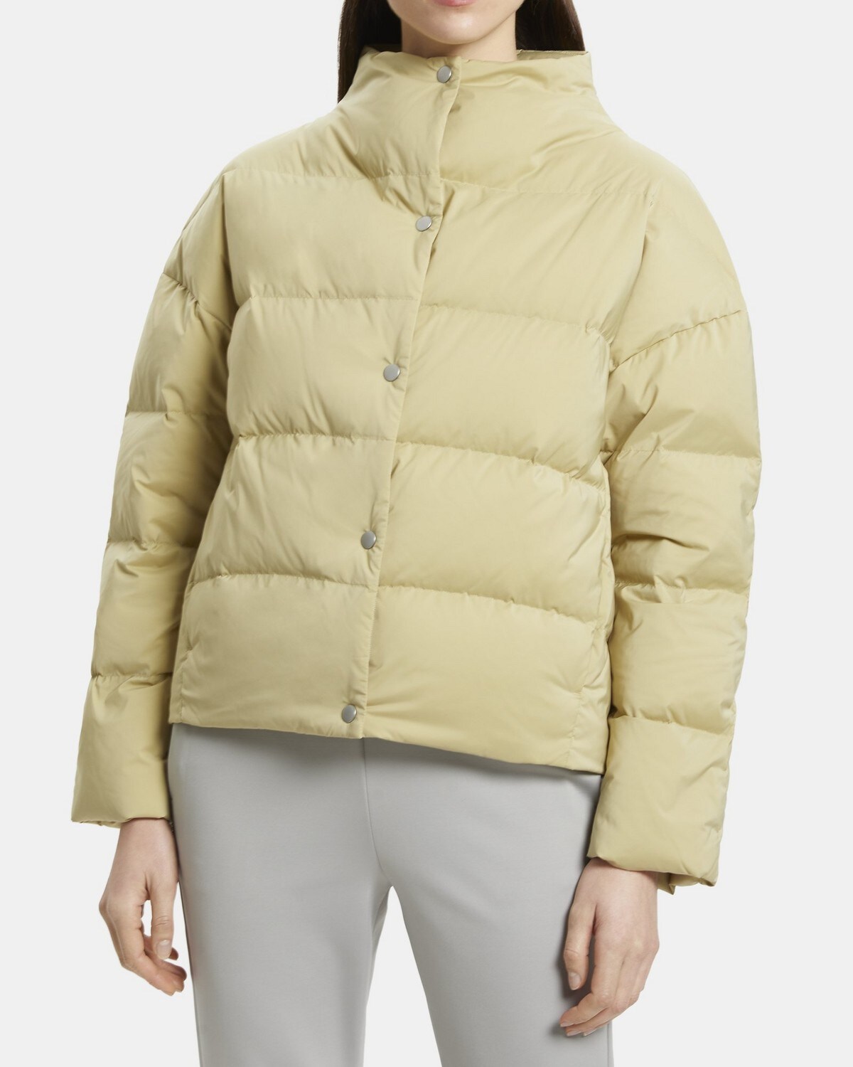 High-Collar Puffer Coat in City Poly