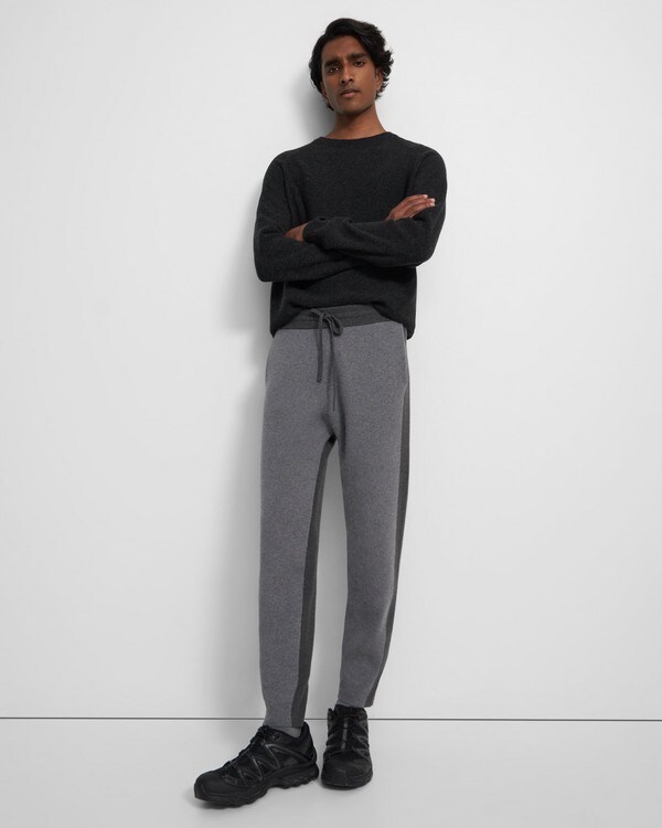 Two-Tone Jogger in Wool-Cashmere