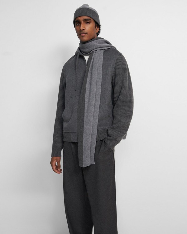 Two-Tone Scarf in Wool-Cashmere