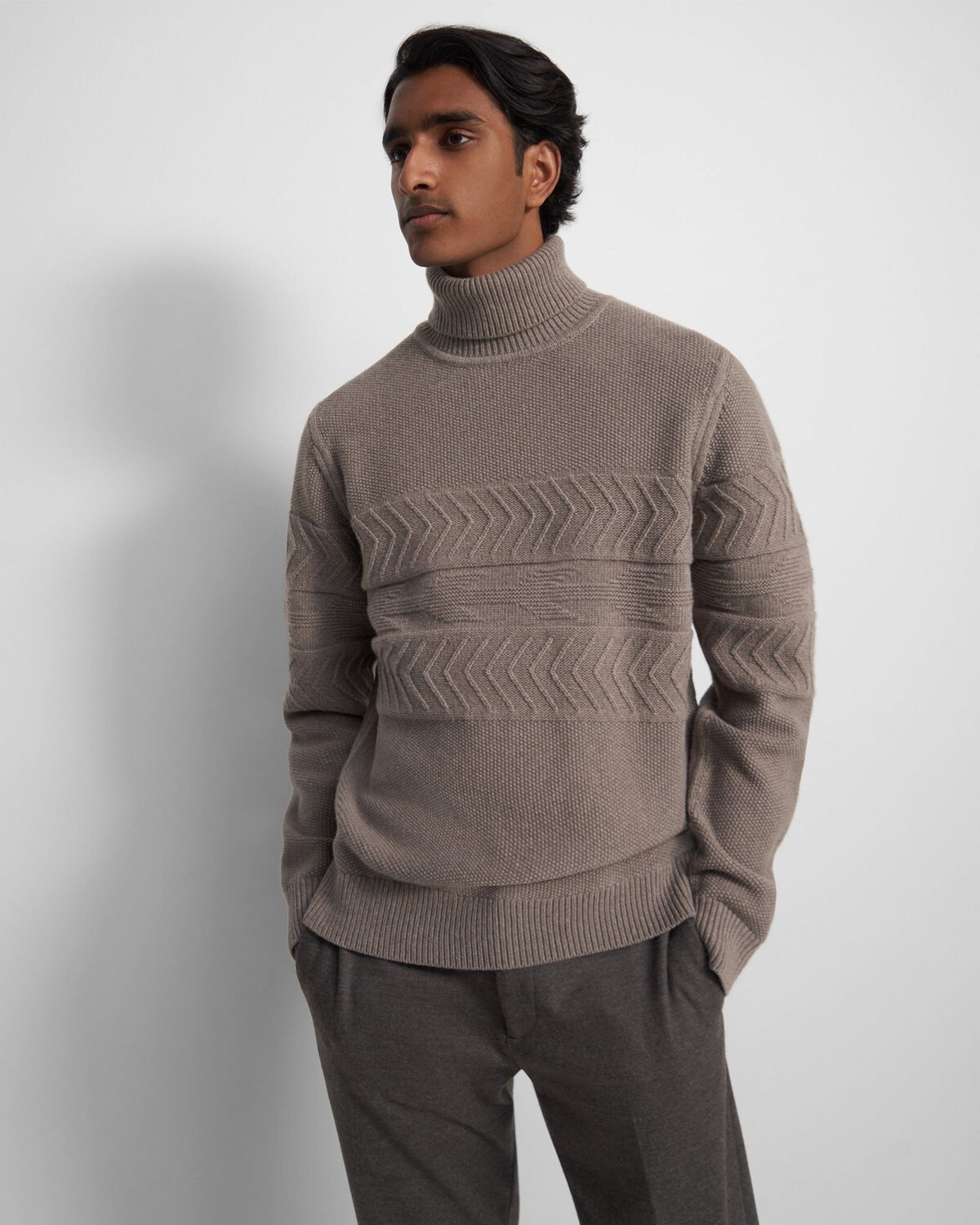 Turtleneck Sweater in Wool-Cashmere