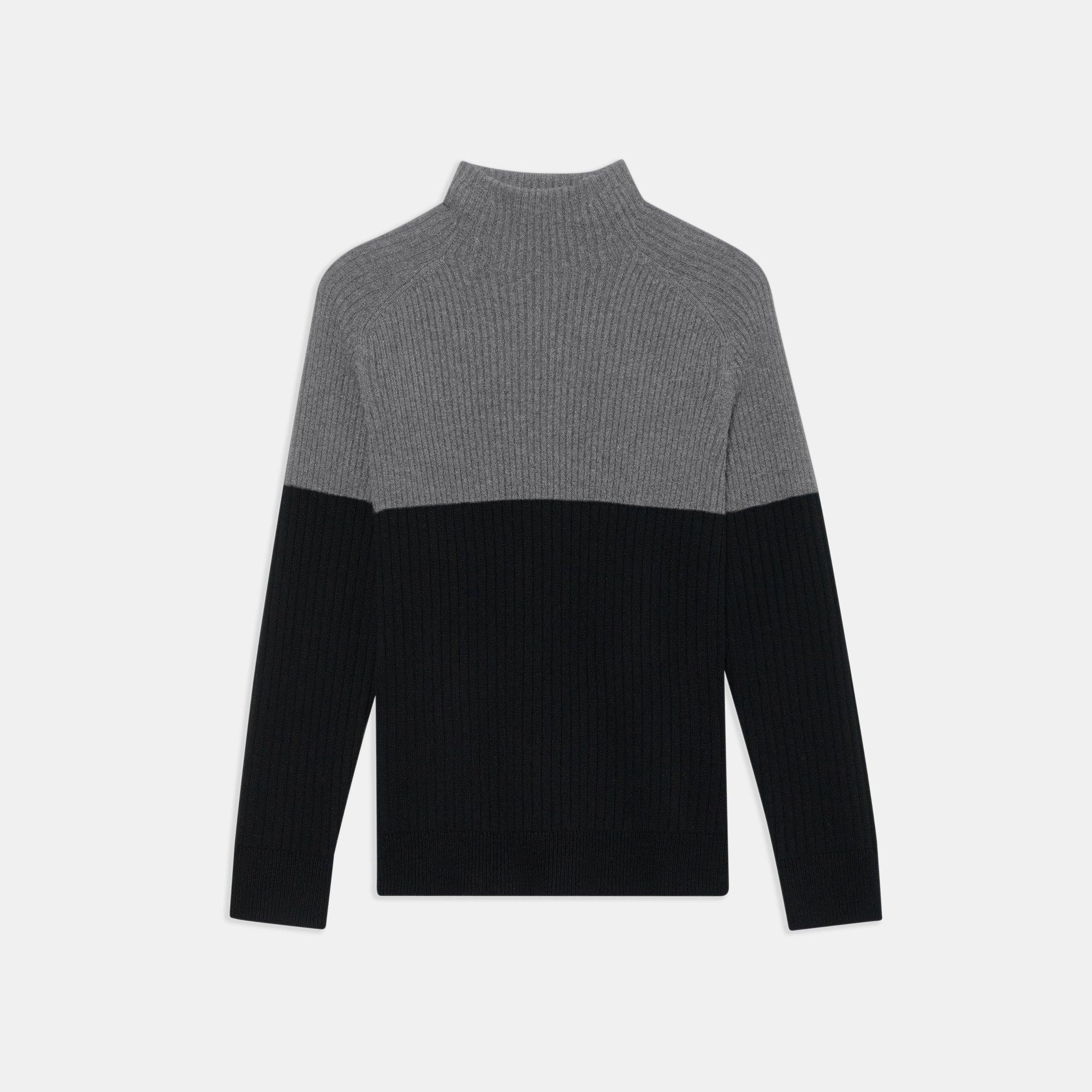 Darrel Mock Neck Sweater in Wool-Cashmere