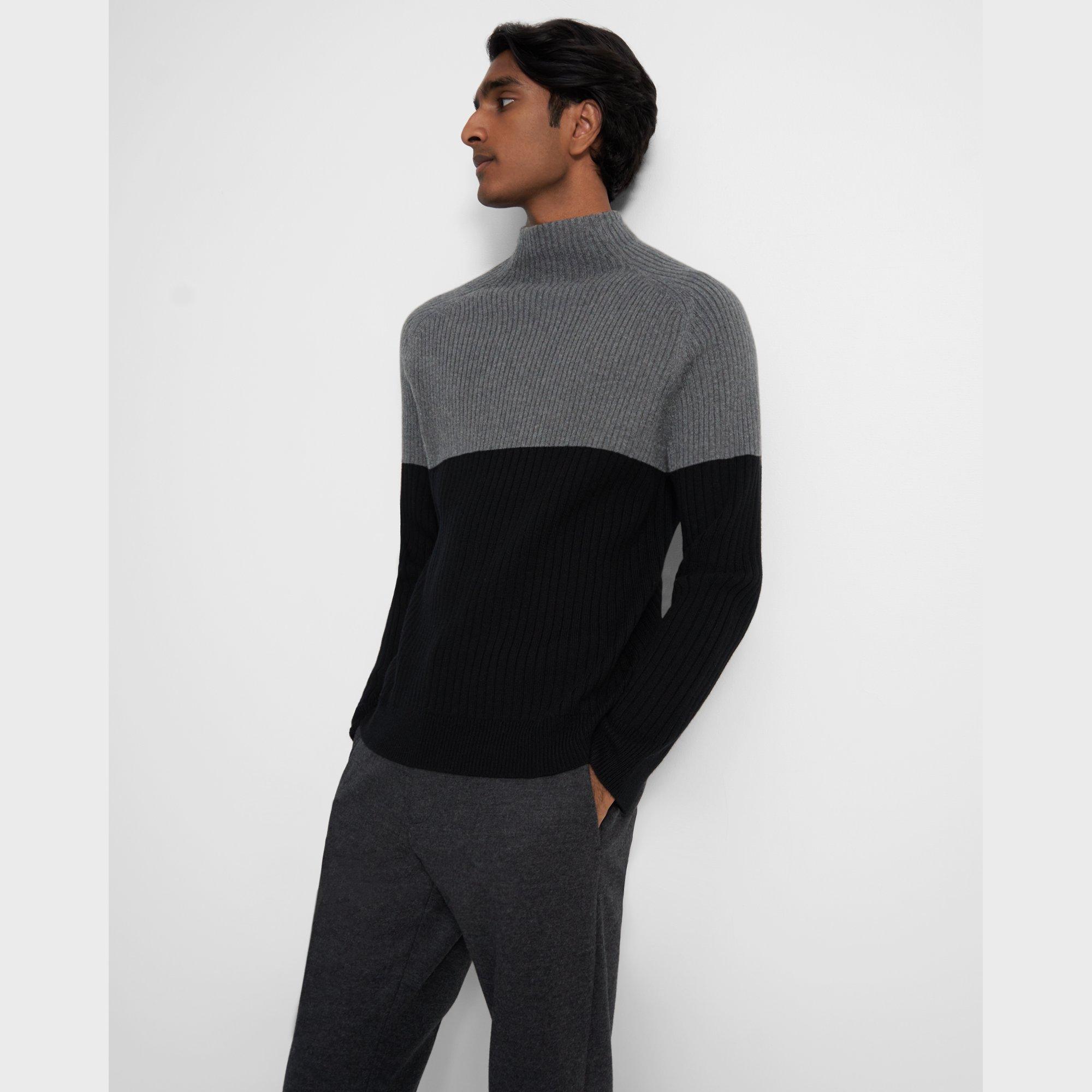 Darrel Mock Neck Sweater in Wool-Cashmere