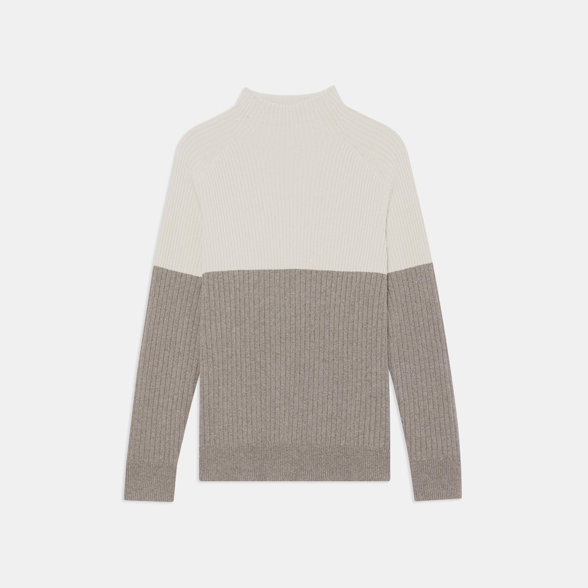 Darrel Mock Neck Sweater in Wool-Cashmere