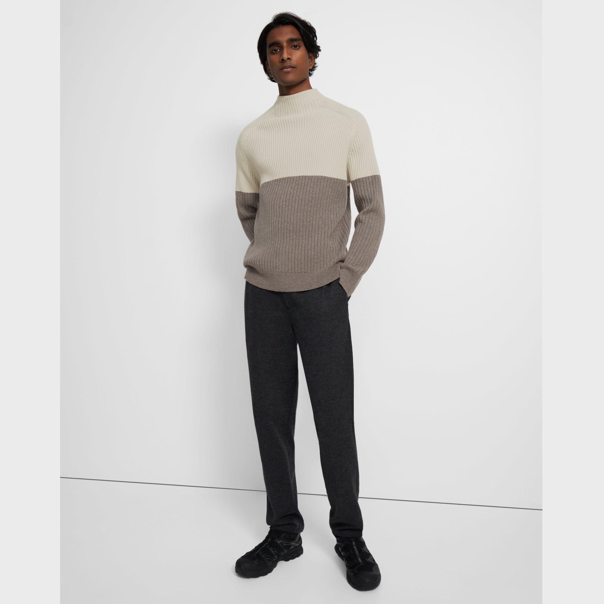 Darrel Mock Neck Sweater in Wool-Cashmere