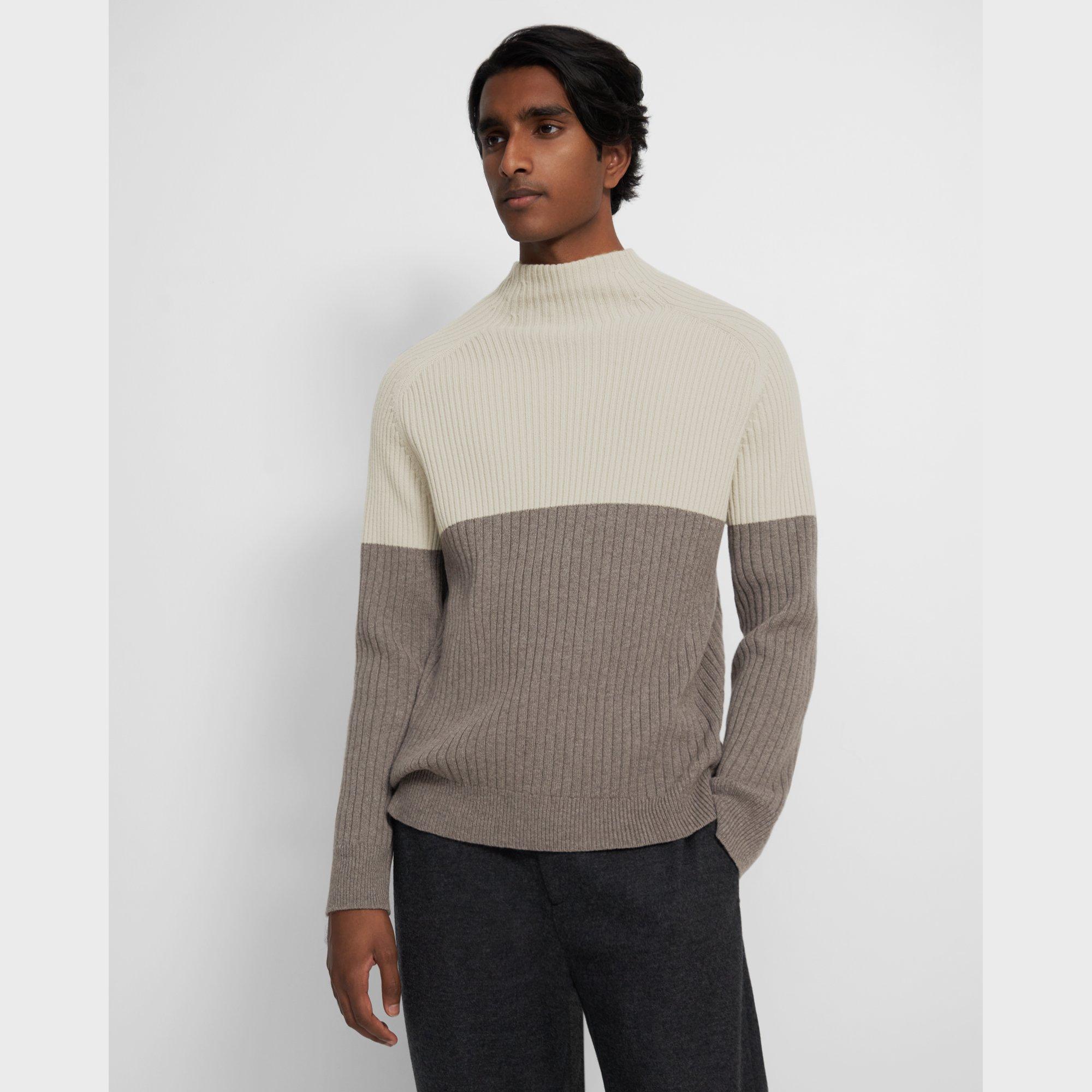 Darrel Mock Neck Sweater in Wool-Cashmere