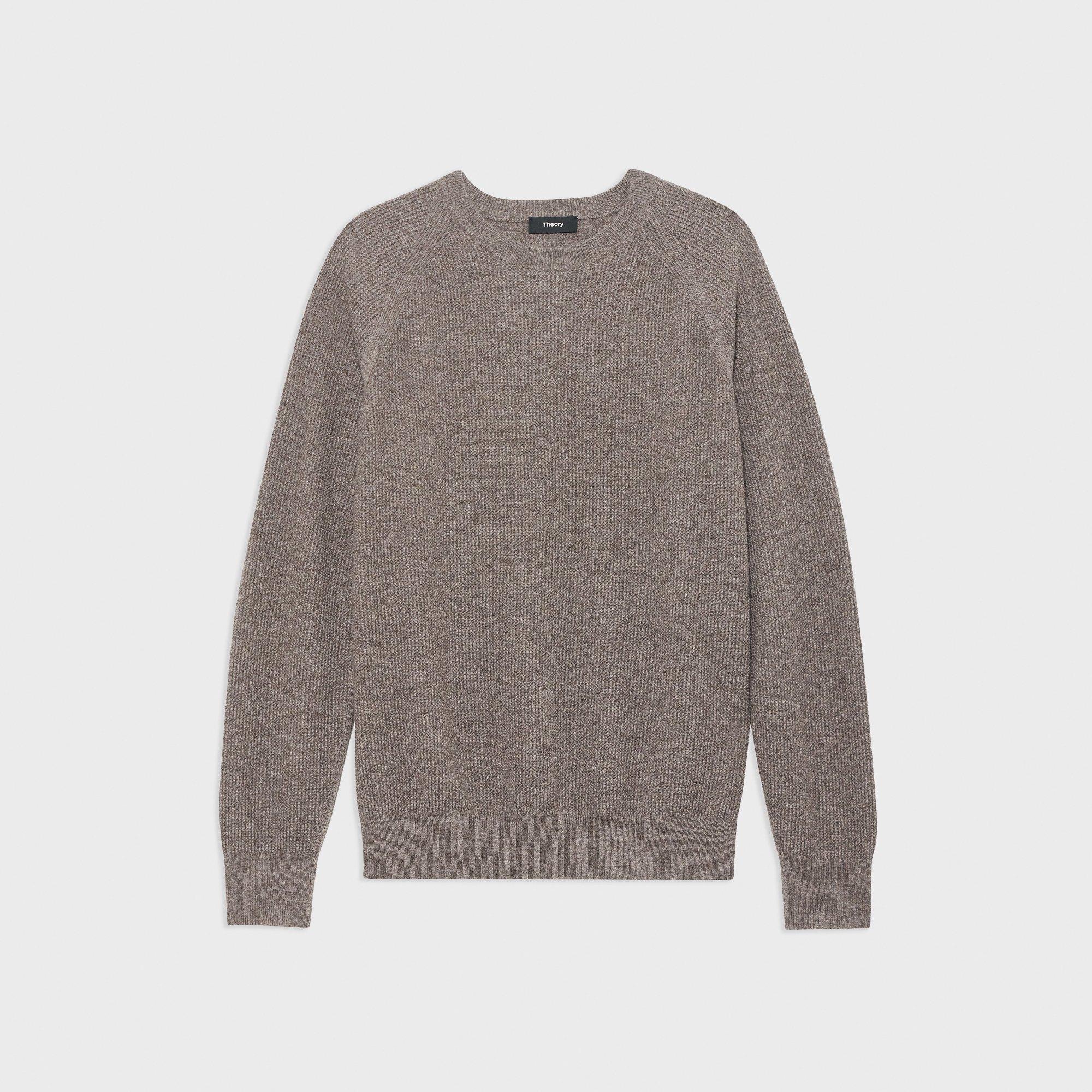 Toby Crewneck Sweater in Waffle-Knit Cashmere