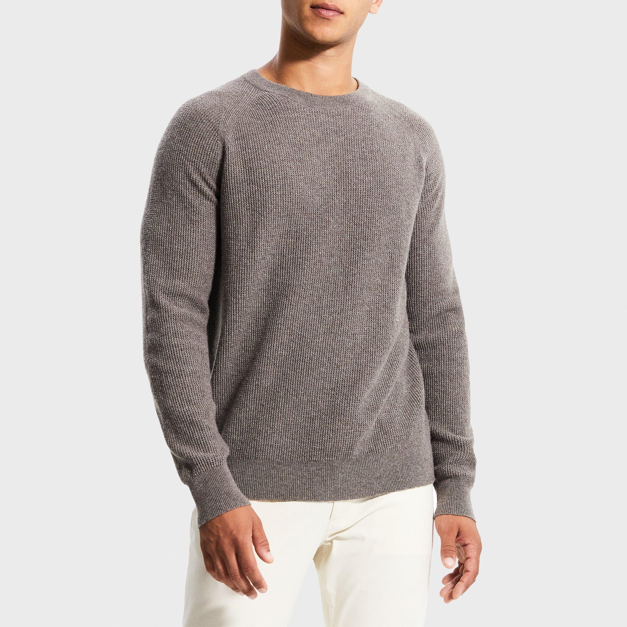 Toby Crewneck Sweater in Waffle-Knit Cashmere