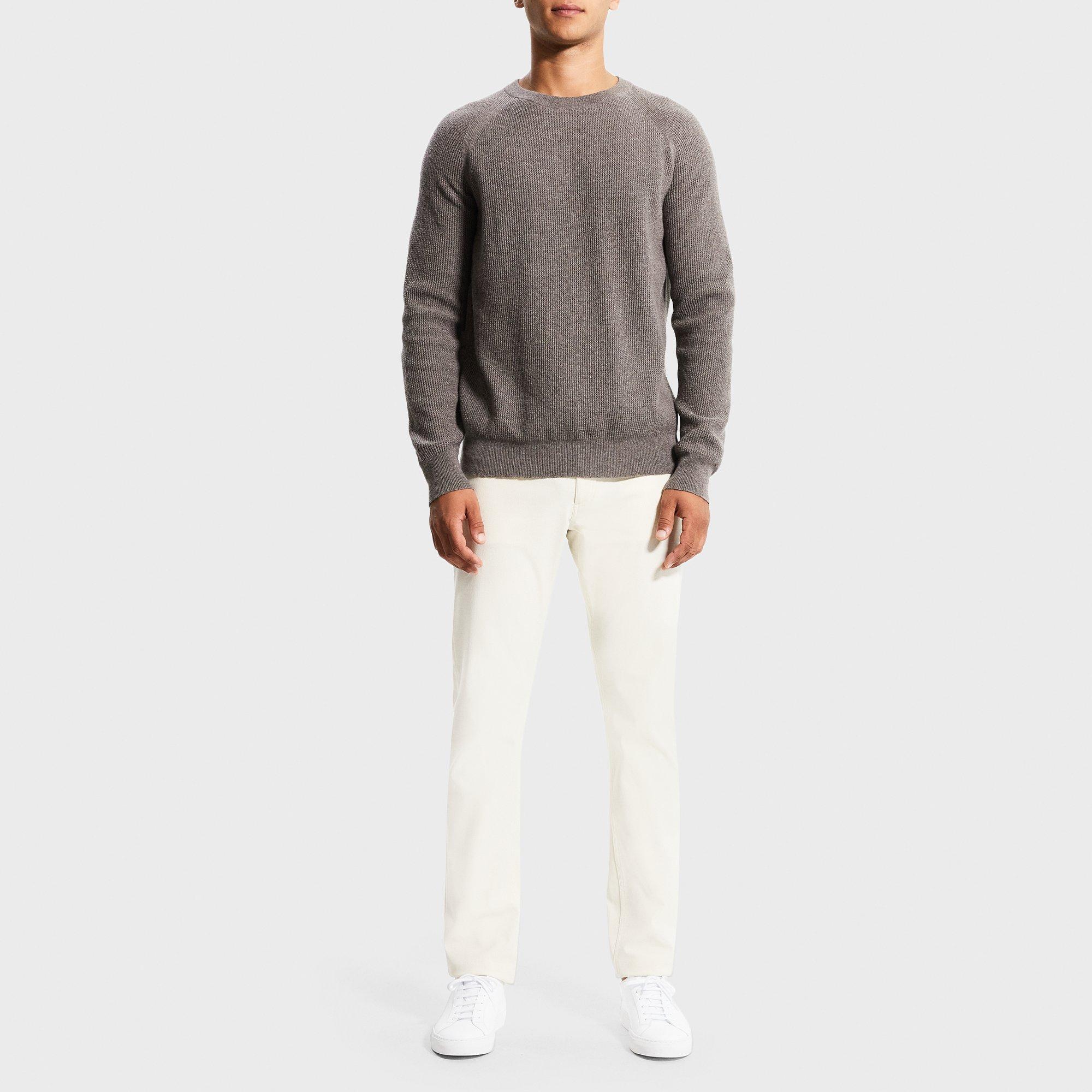 Toby Crewneck Sweater in Waffle-Knit Cashmere