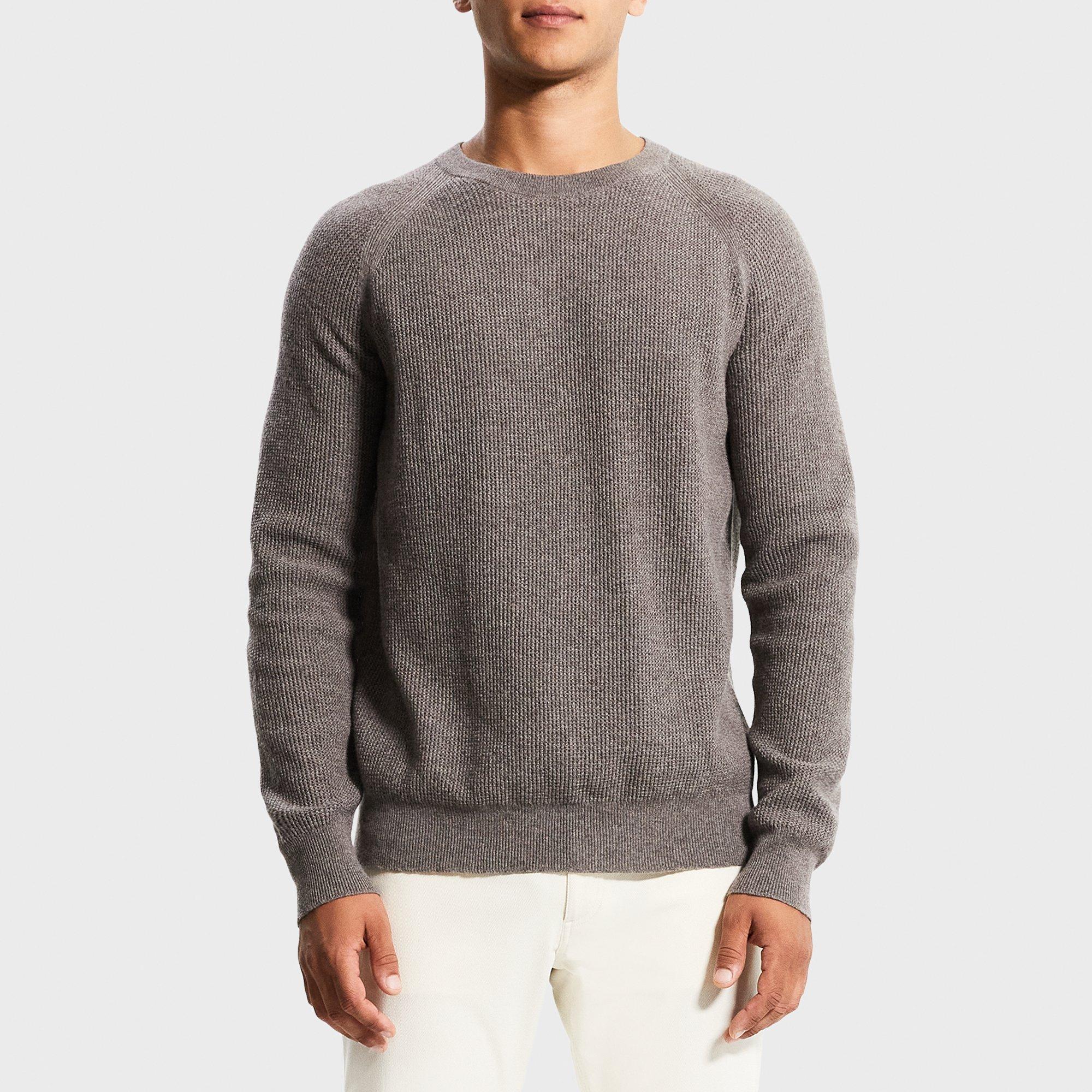 Toby Crewneck Sweater in Waffle-Knit Cashmere