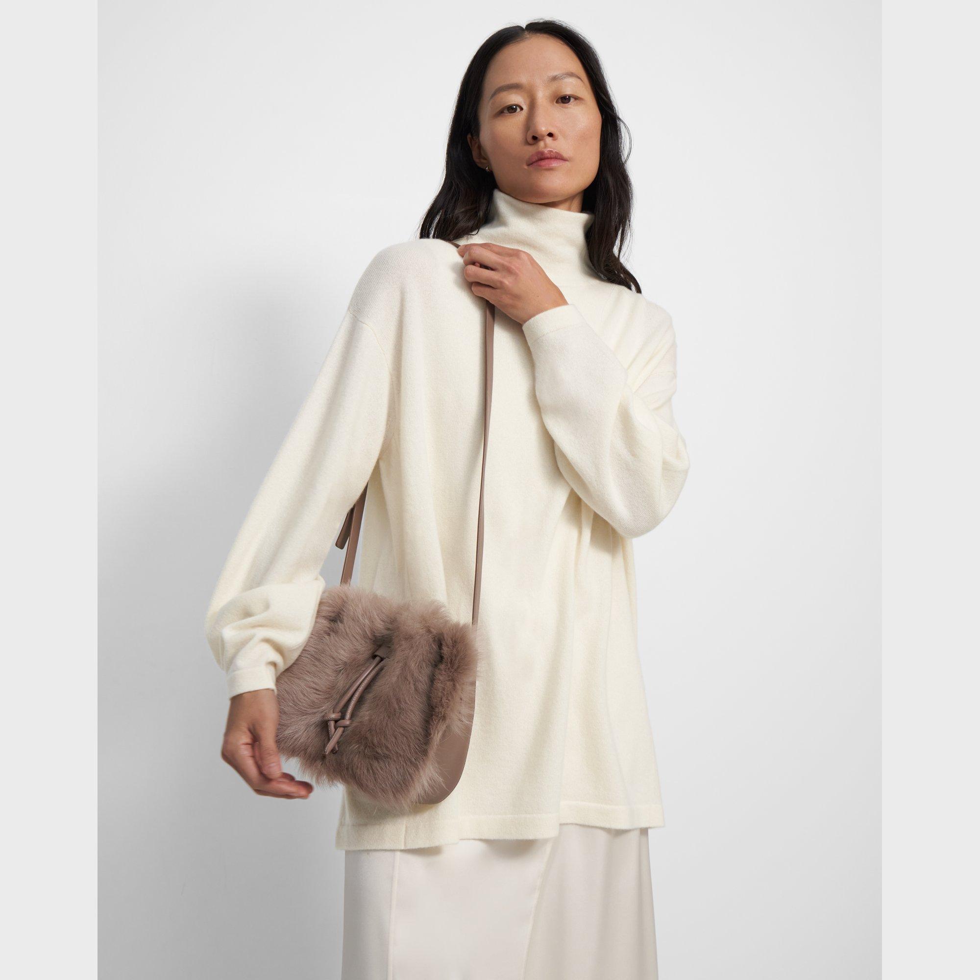 Micro Bucket Bag in Shearling