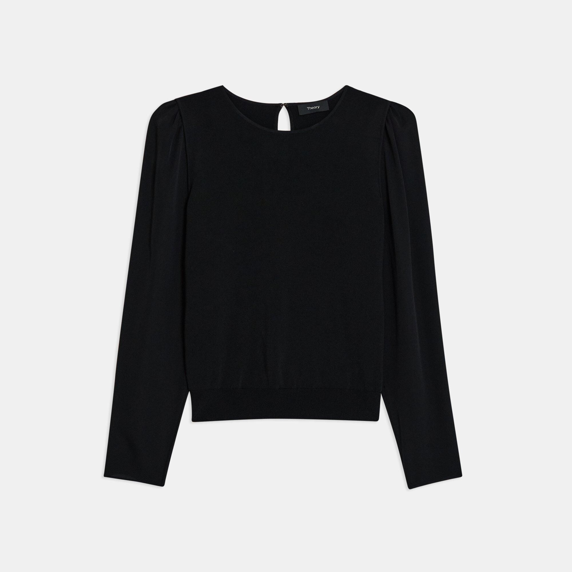 Puffed Sleeve Top in Silk