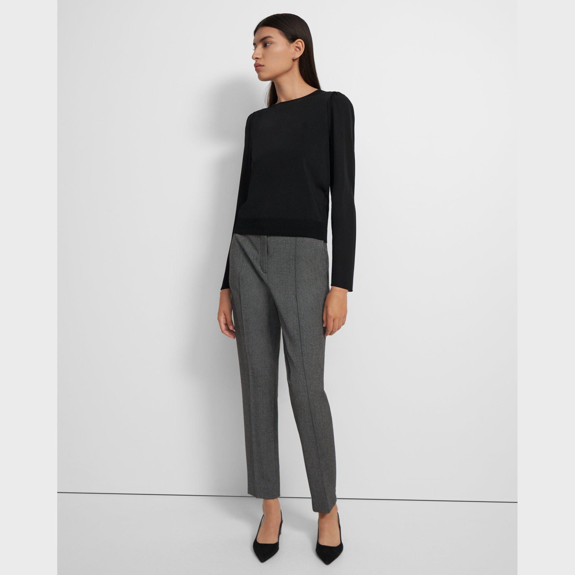 Puffed Sleeve Top in Silk