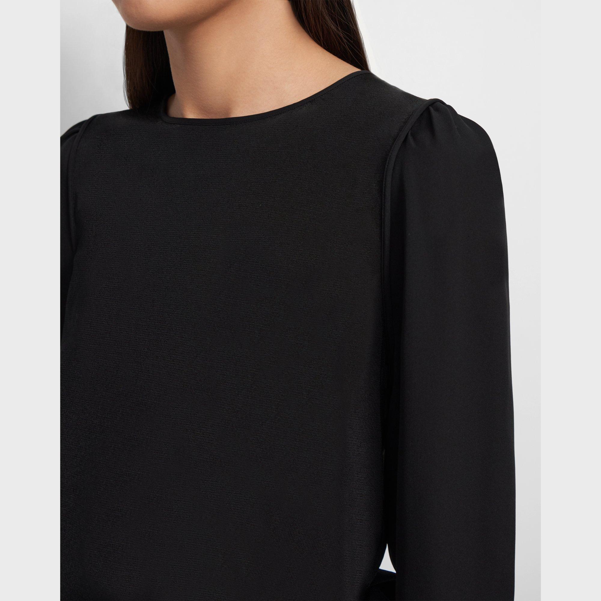 Puffed Sleeve Top in Silk
