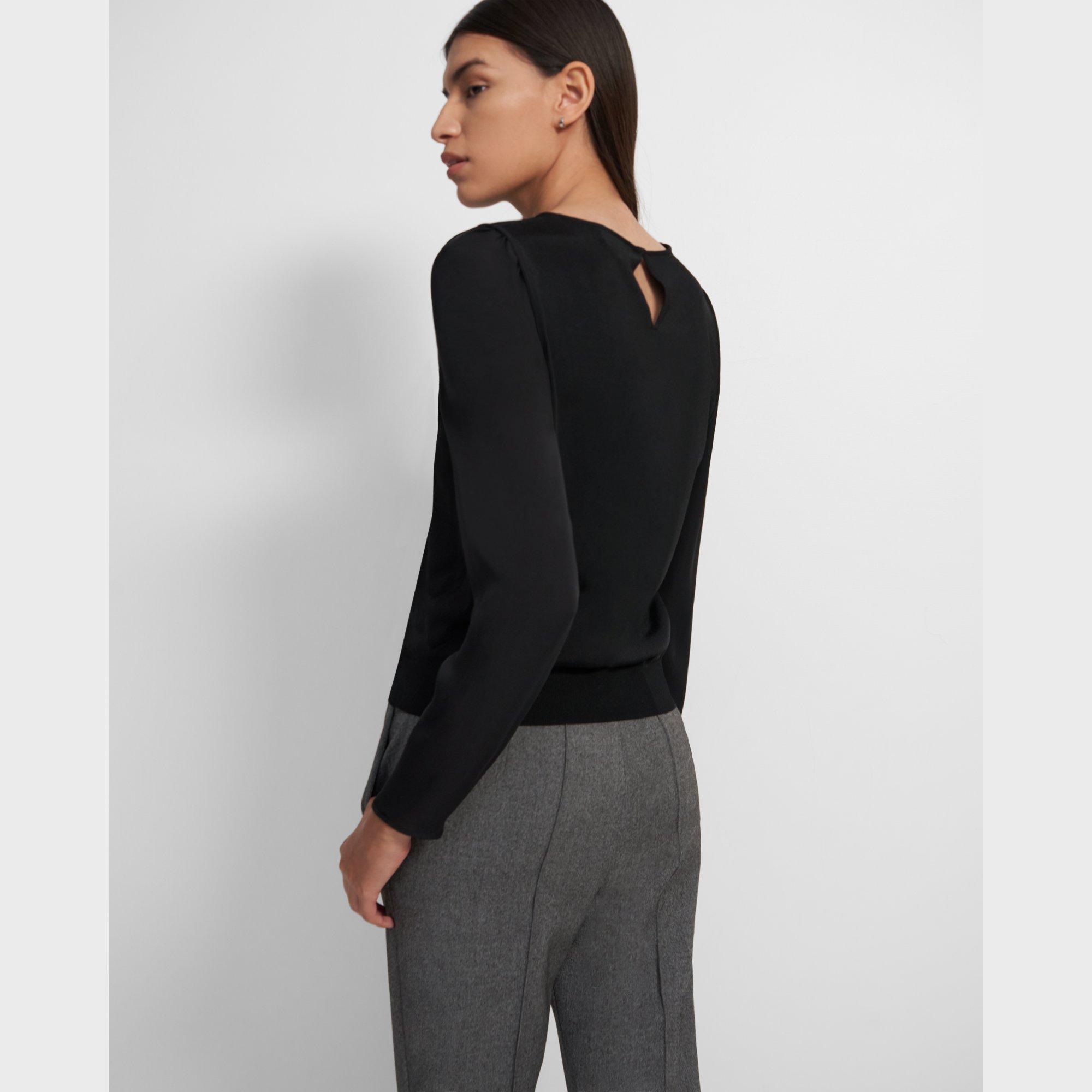 Puffed Sleeve Top in Silk