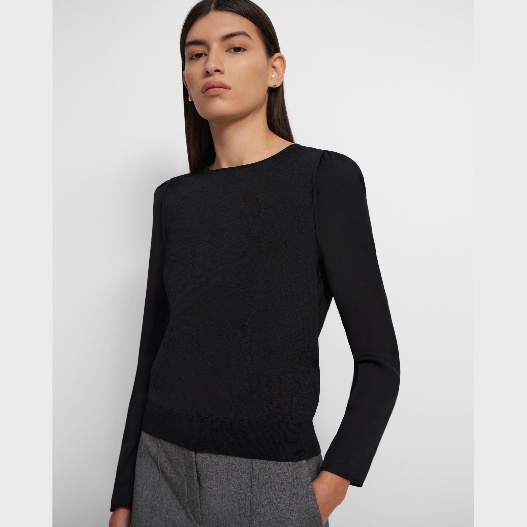 Puffed Sleeve Top in Silk