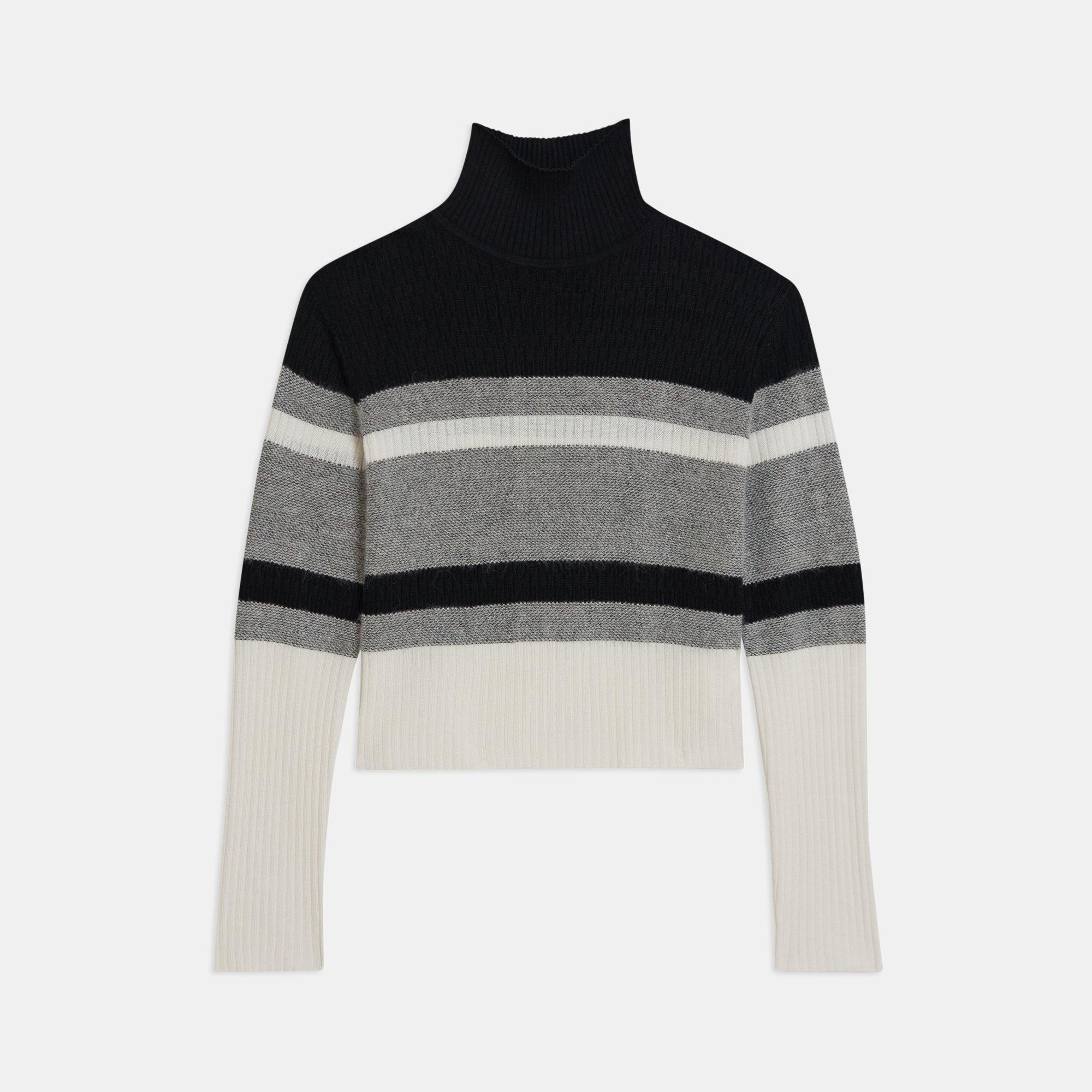 Cropped Turtleneck in Double-Knit Silk-Cotton