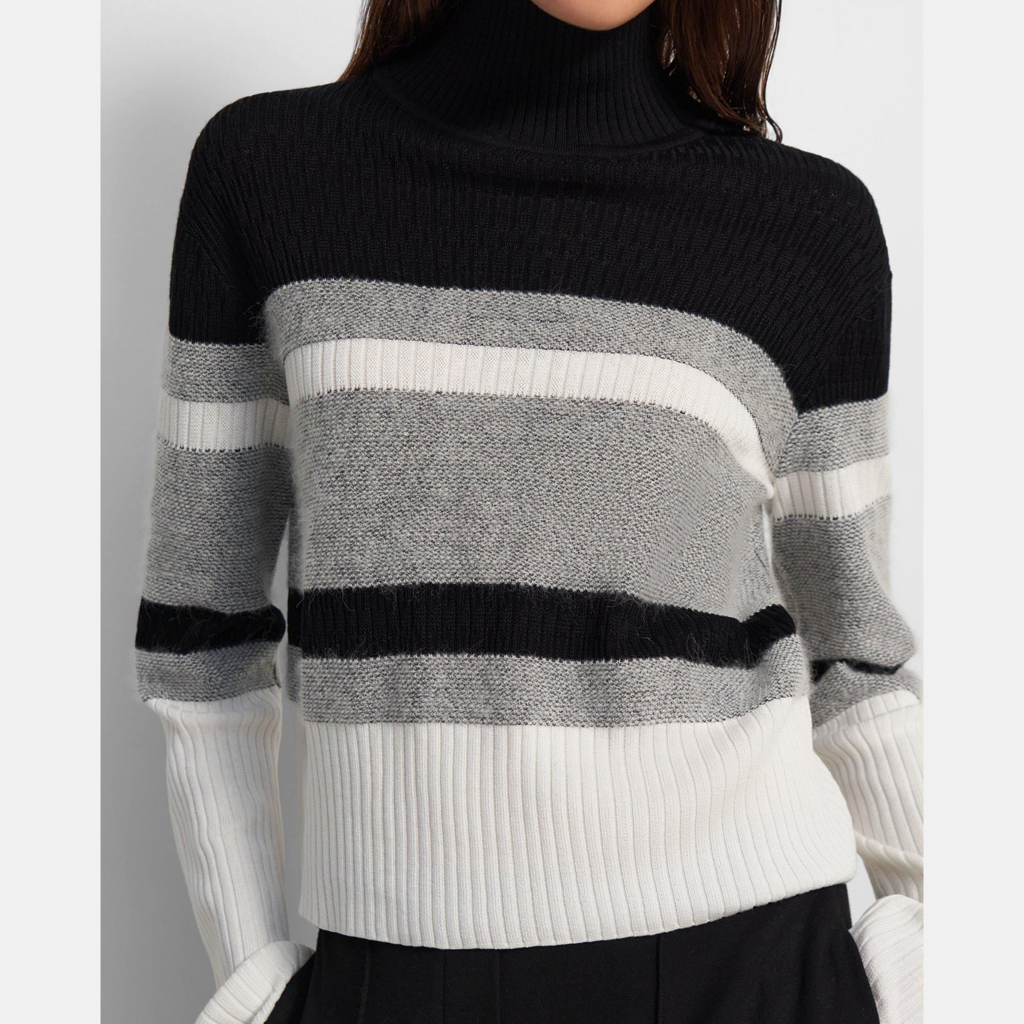 Cropped Turtleneck in Double-Knit Silk-Cotton