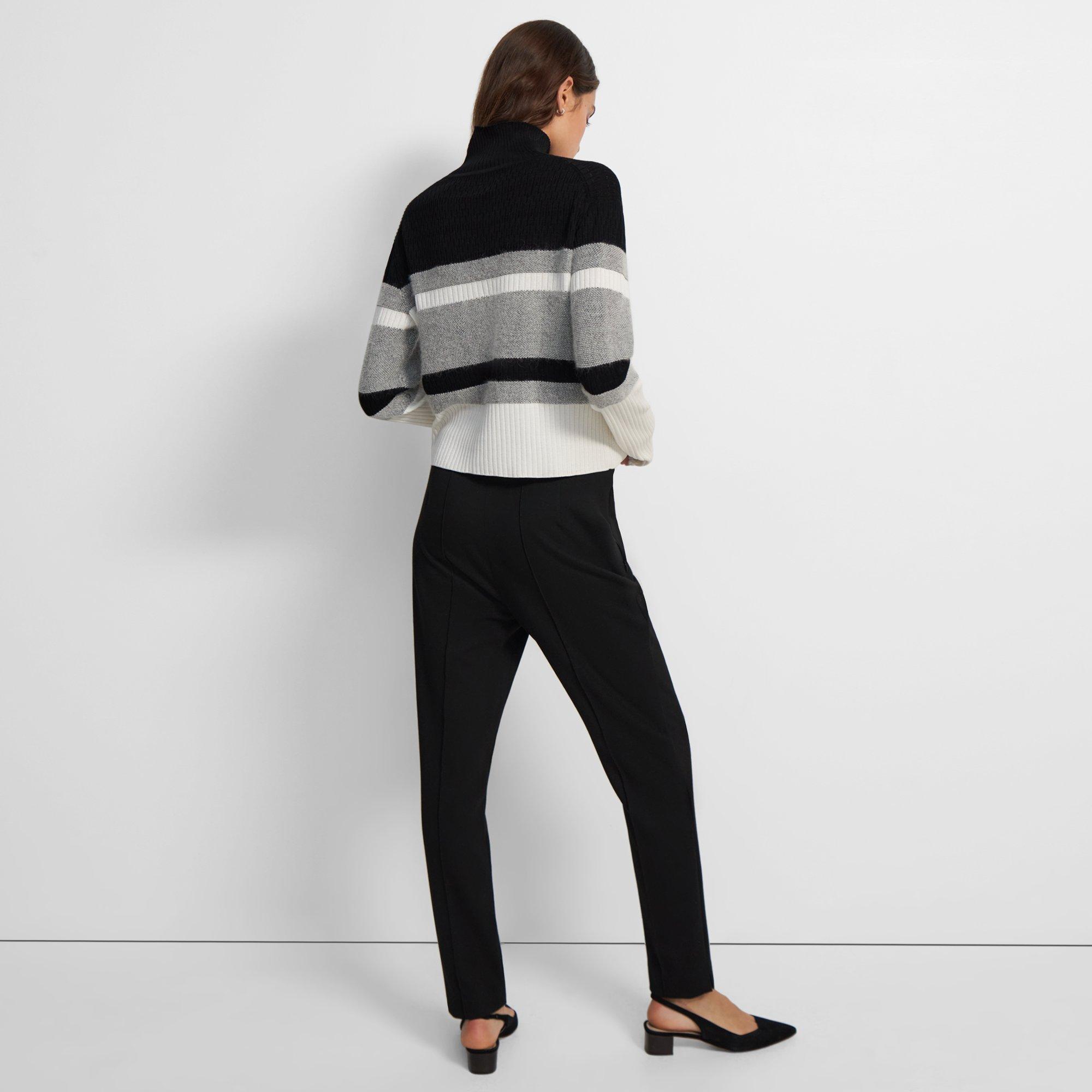 Cropped Turtleneck in Double-Knit Silk-Cotton