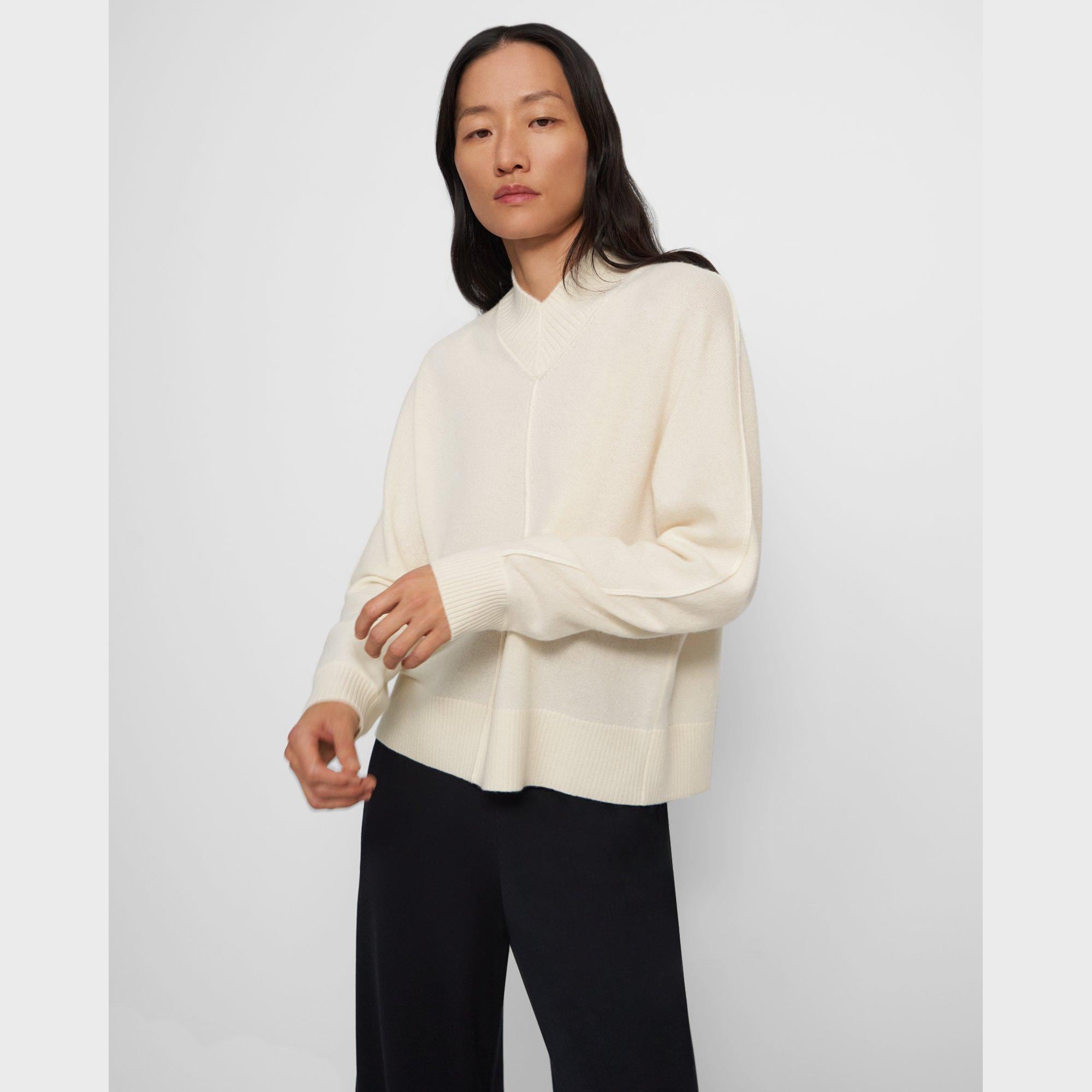 High V-Neck Sweater in Cashmere