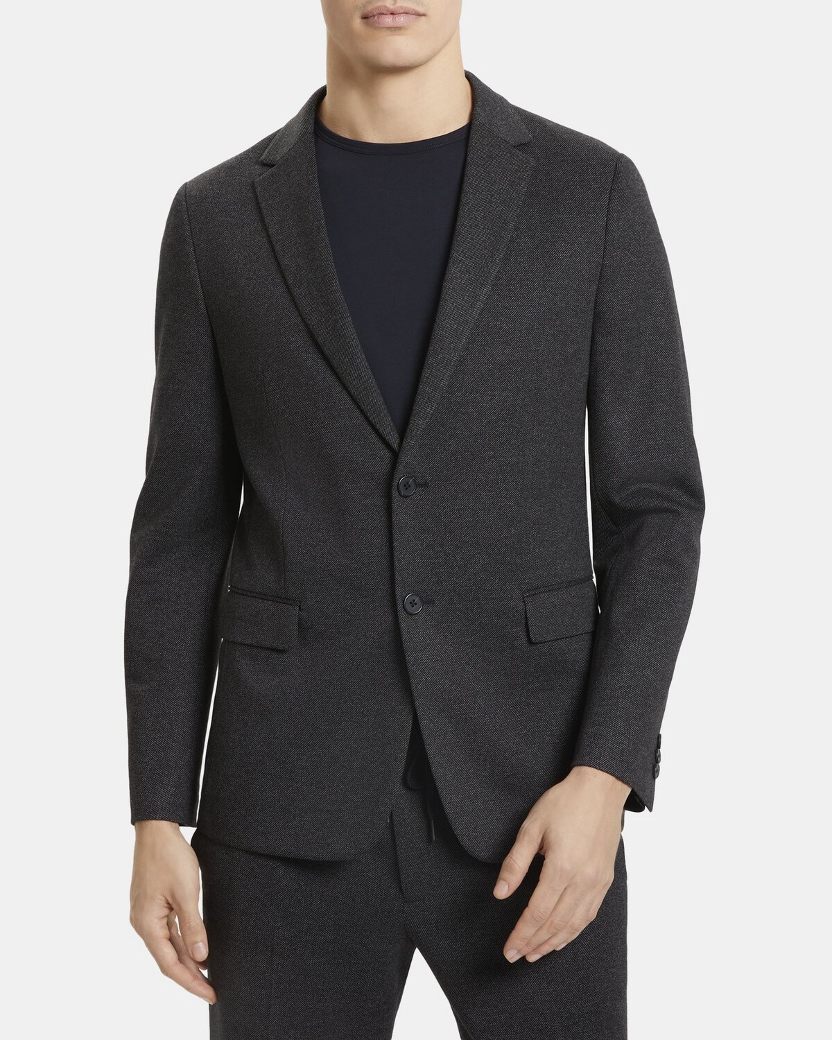 Unstructured Suit Jacket in Ponte Twill