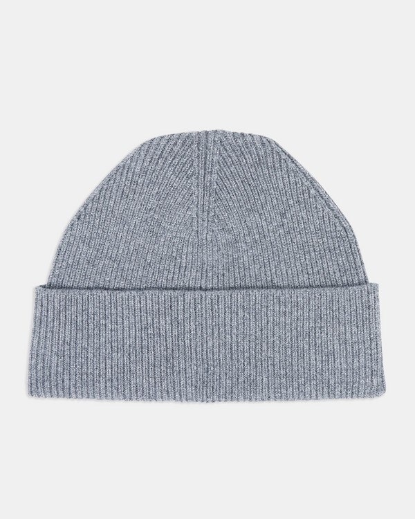 Ribbed  Beanie in Ribbed Cashmere