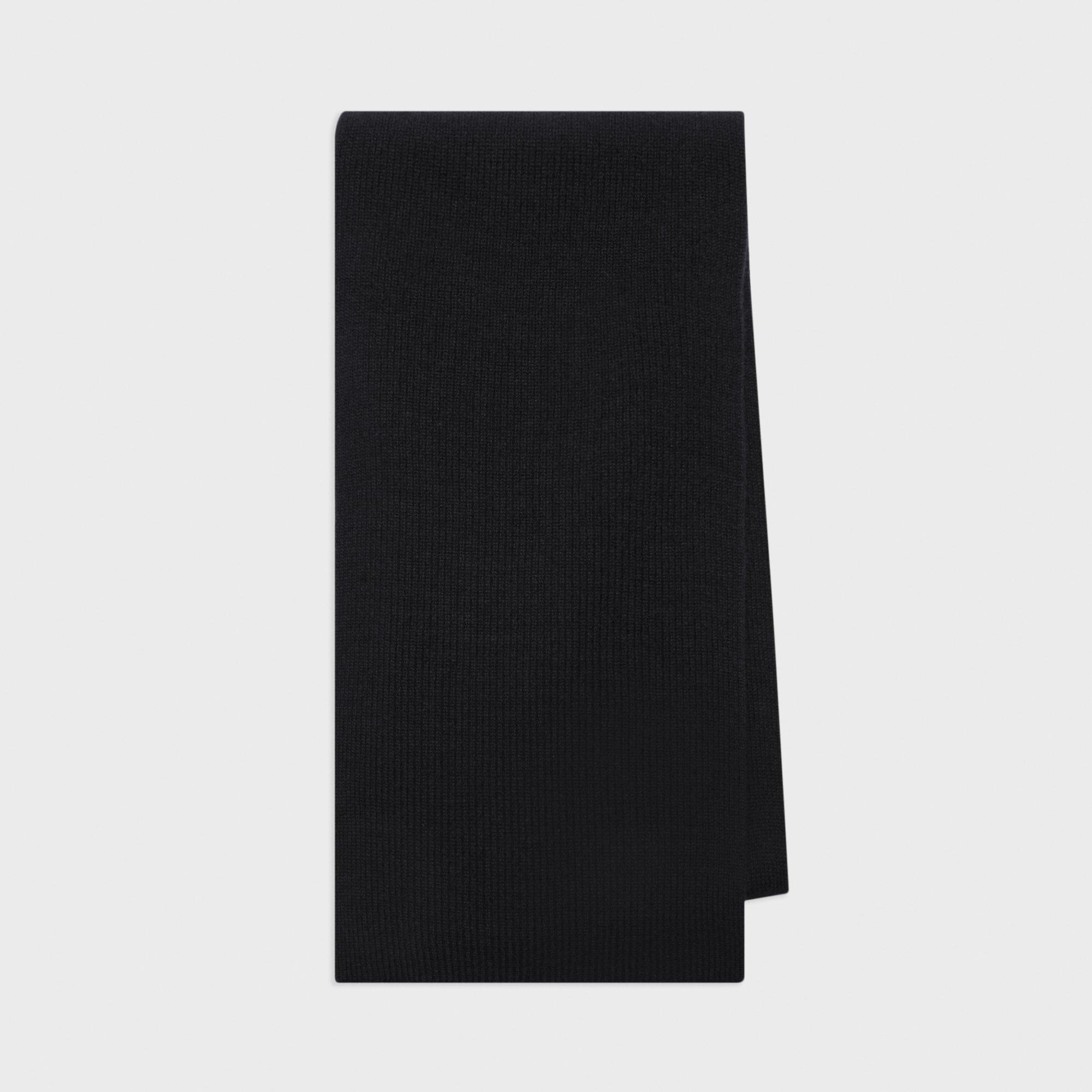 Dolce & Gabbana Black Ribbed Cashmere Scarf