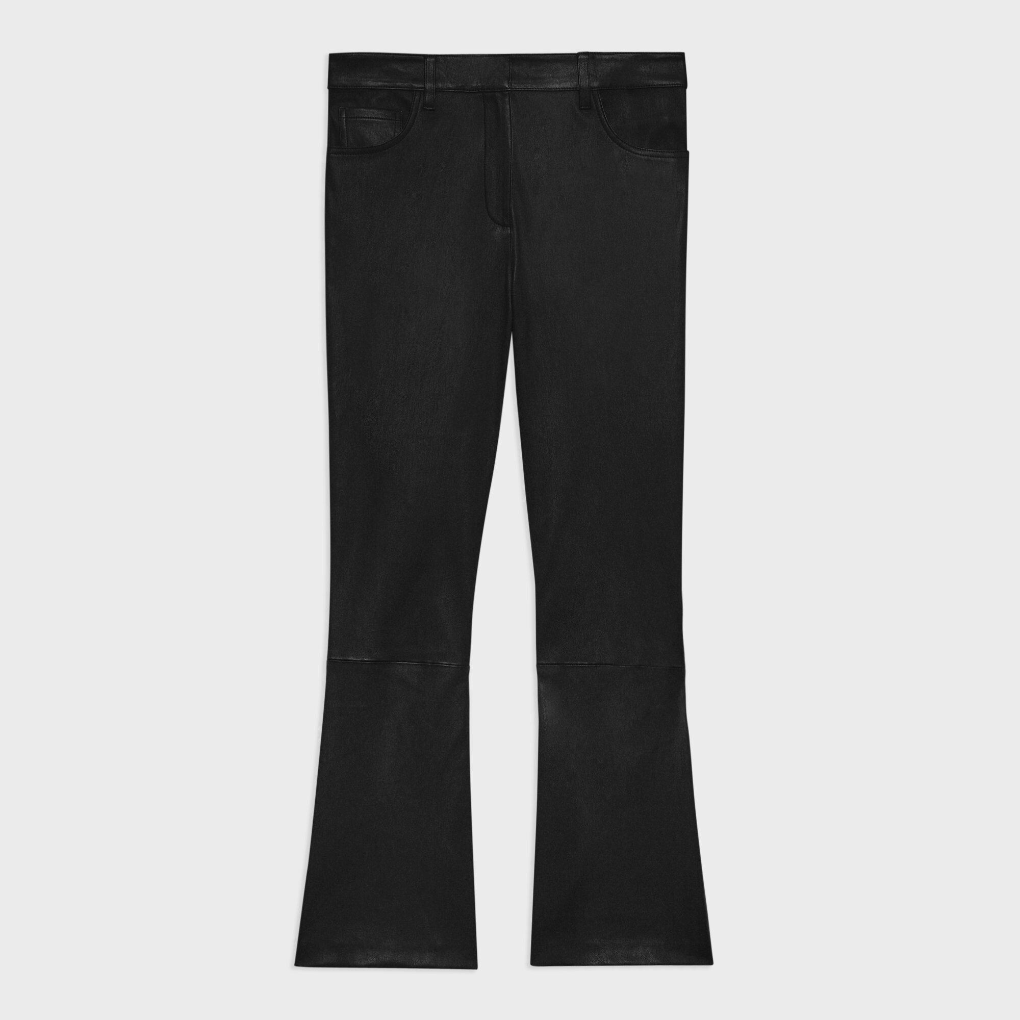 Pantalon évasé à 5 poches en cuir