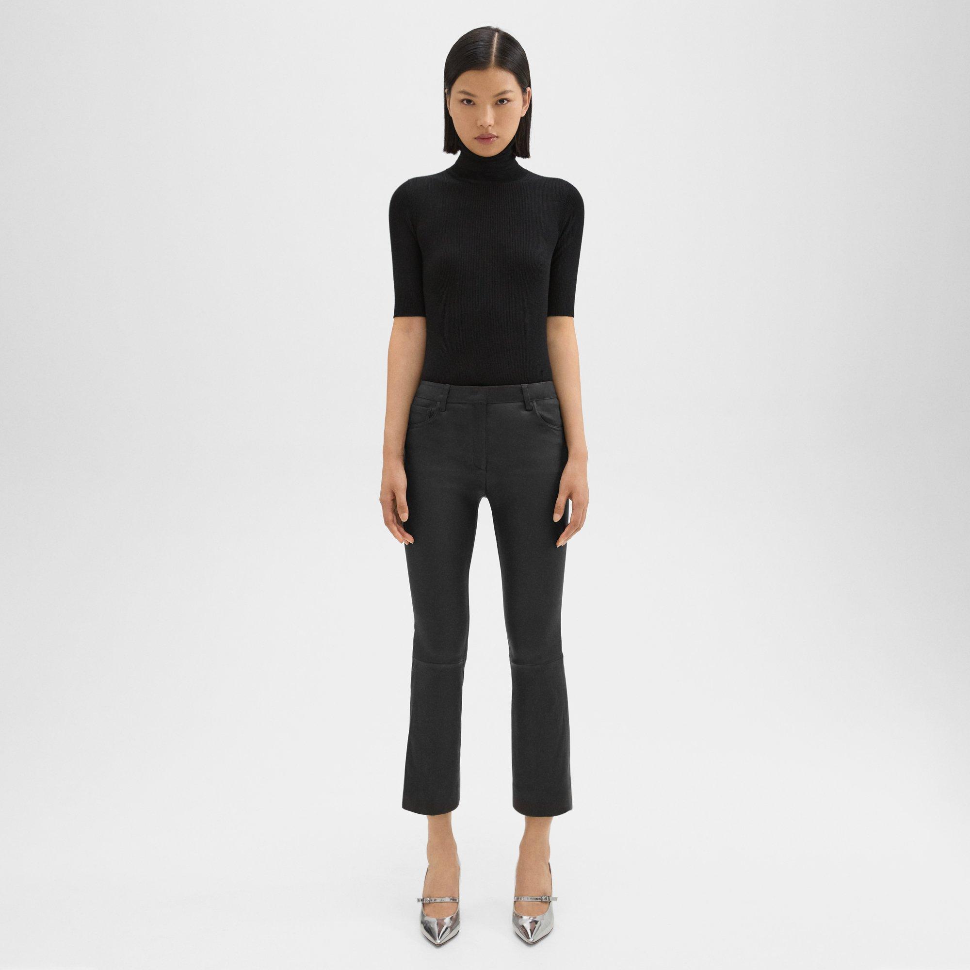 Theory 5-Pocket Flare Pant in Leather