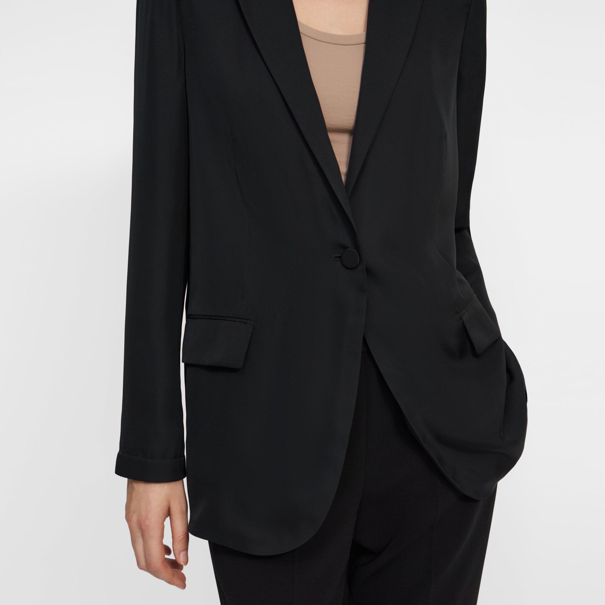 Casual Blazer in Silk Georgette