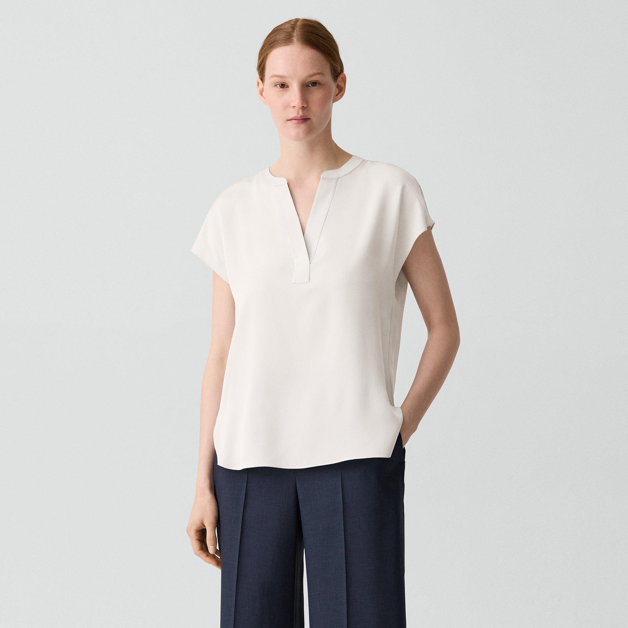 Popover Top in Silk Georgette