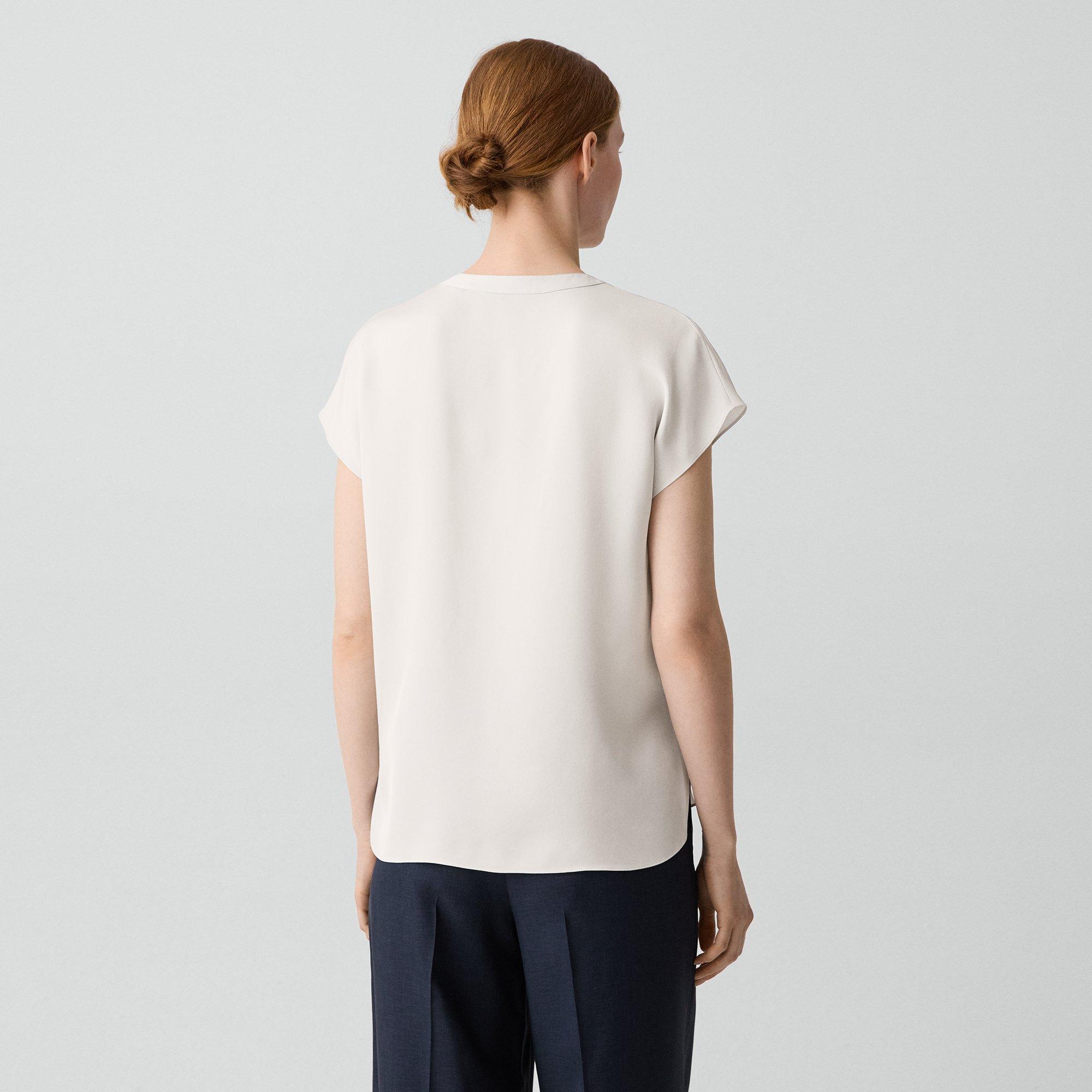Popover Top in Silk Georgette
