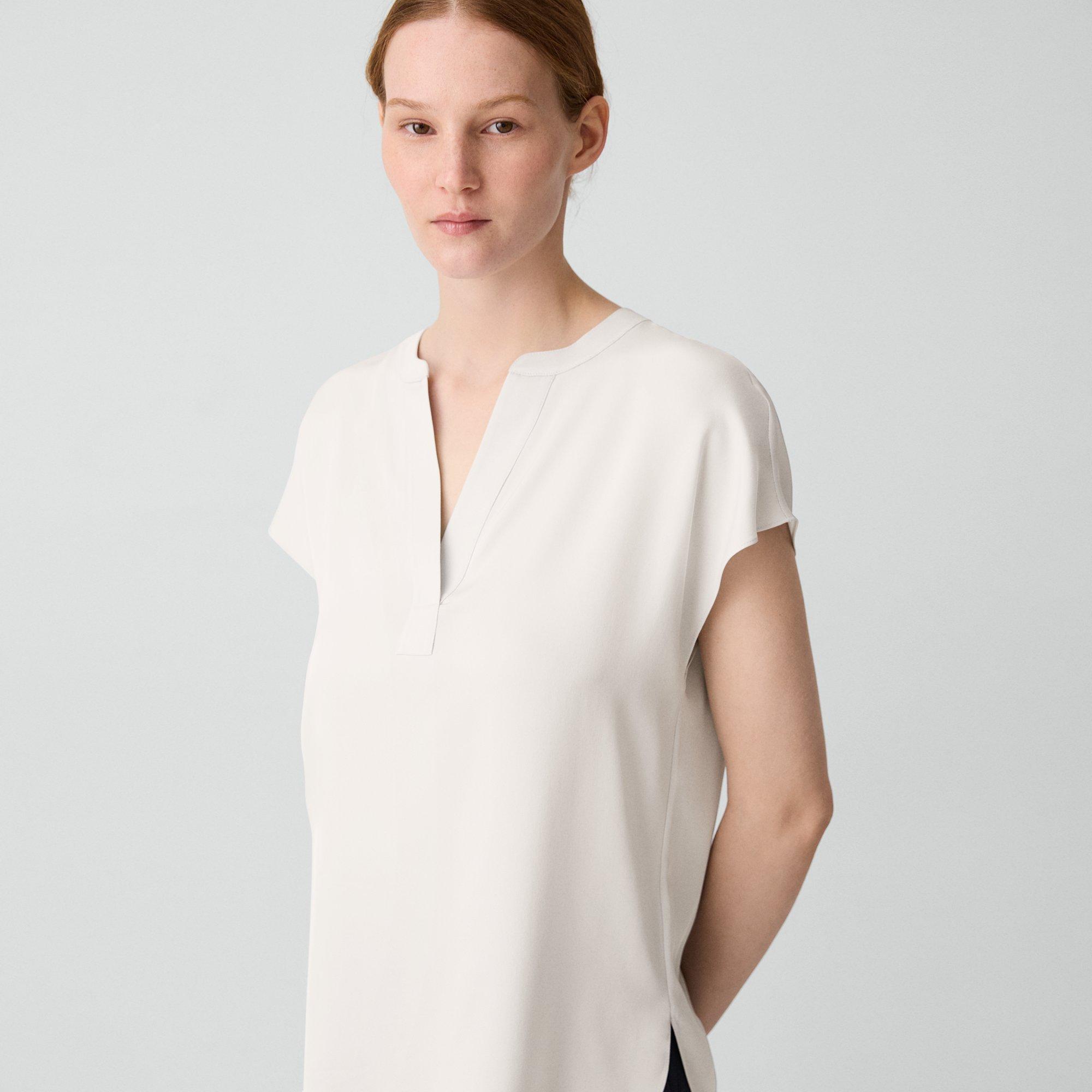 Popover Top in Silk Georgette