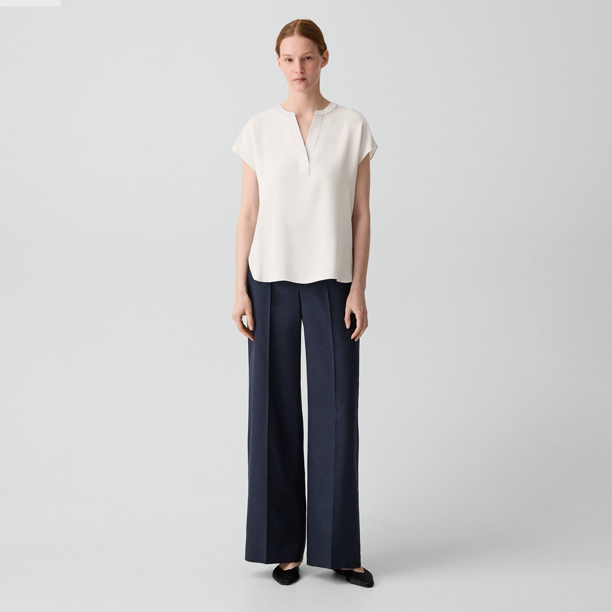 Popover Top in Silk Georgette