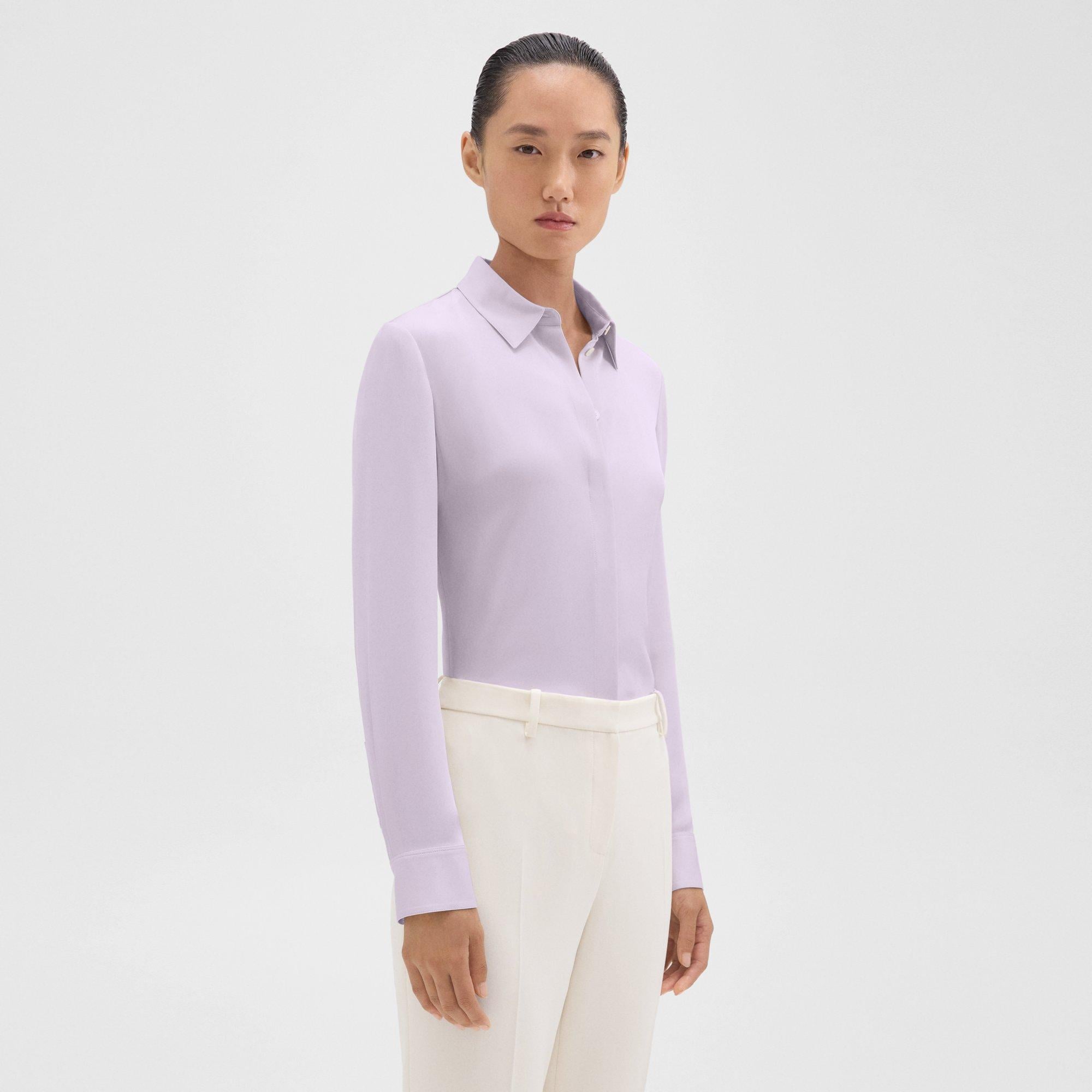 Fitted Shirt in Silk Georgette