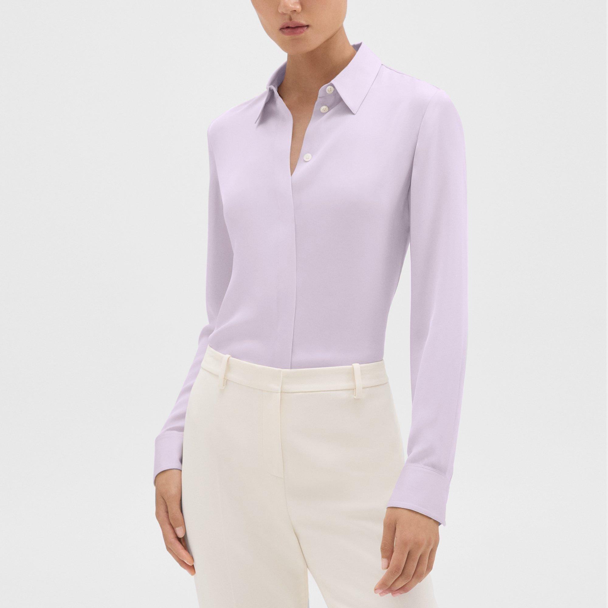 Chemise Ajustée en Georgette de Soie