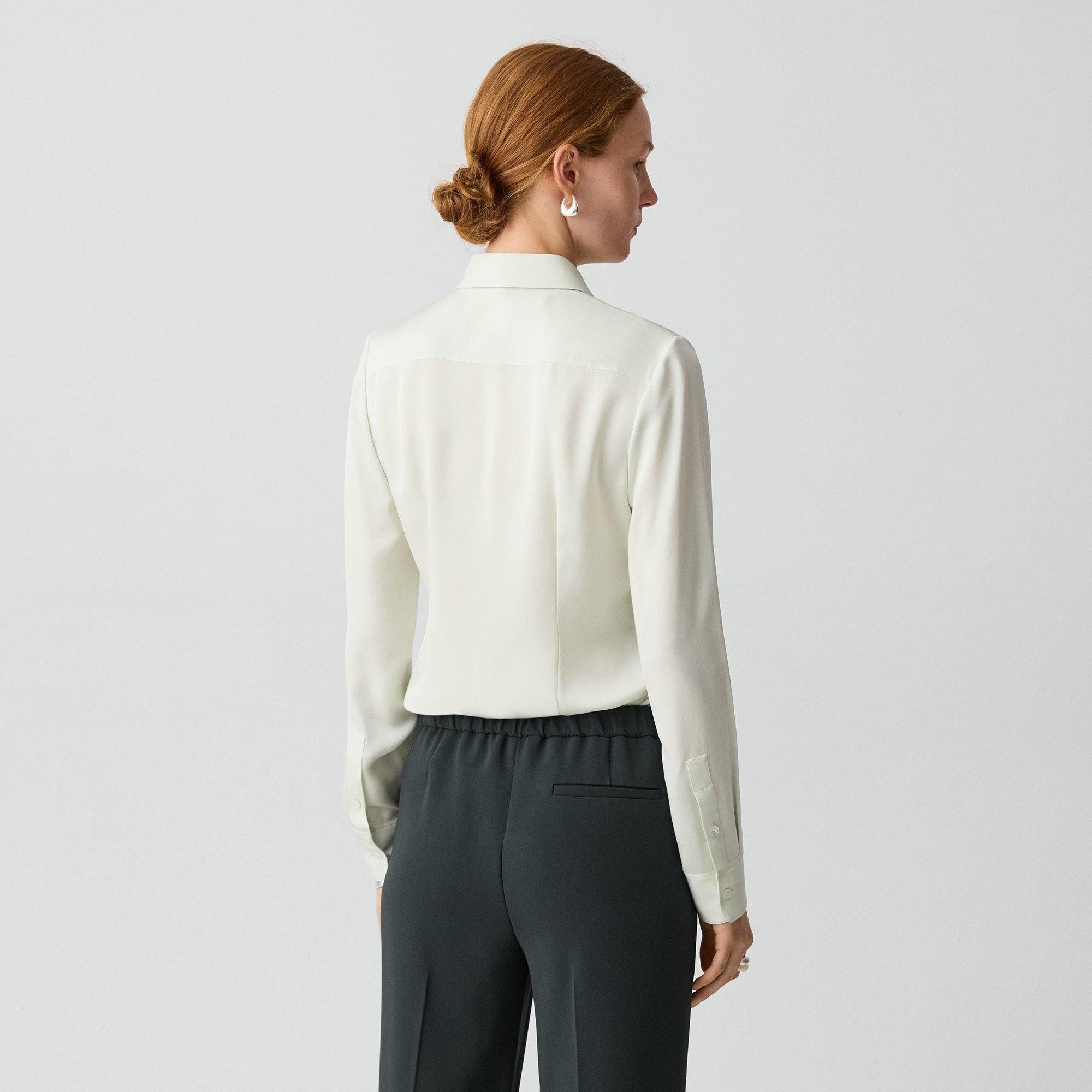 Fitted Shirt in Silk Georgette