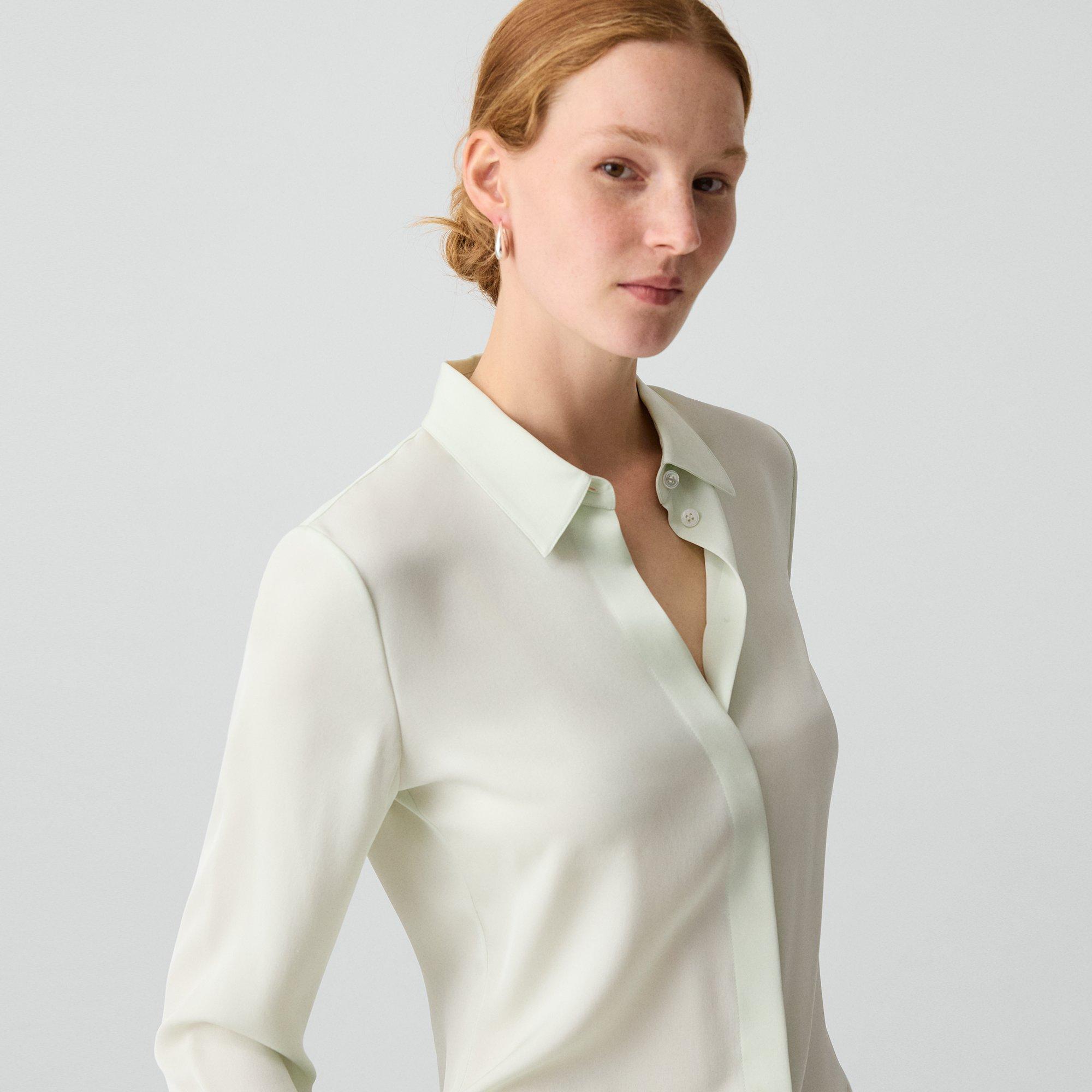 Fitted Shirt in Silk Georgette