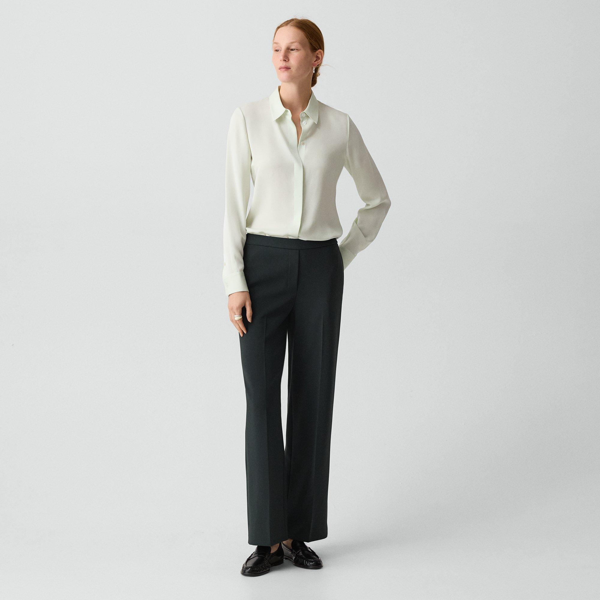 Fitted Shirt in Silk Georgette