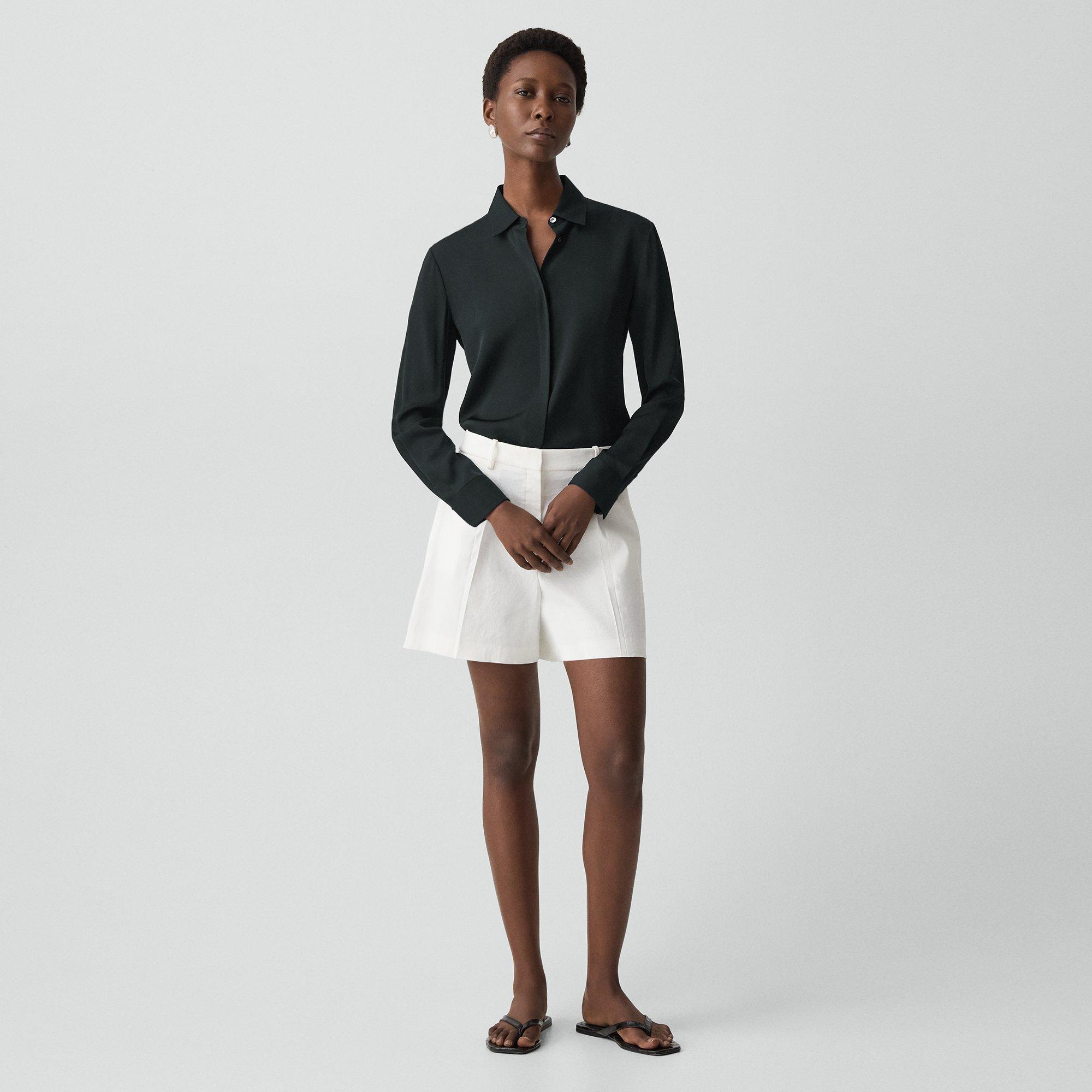 Fitted Shirt in Silk Georgette