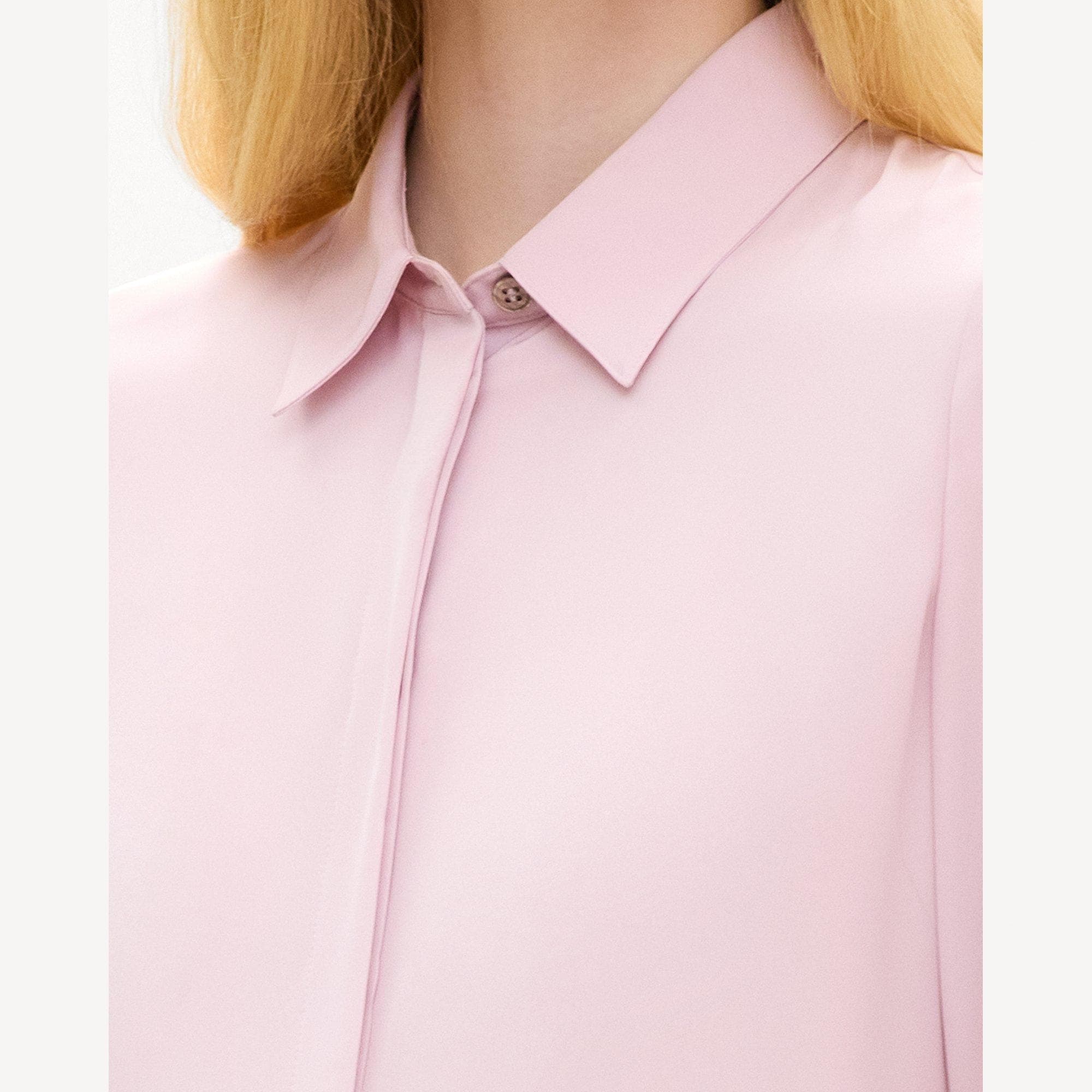 Fitted Shirt in Silk Georgette