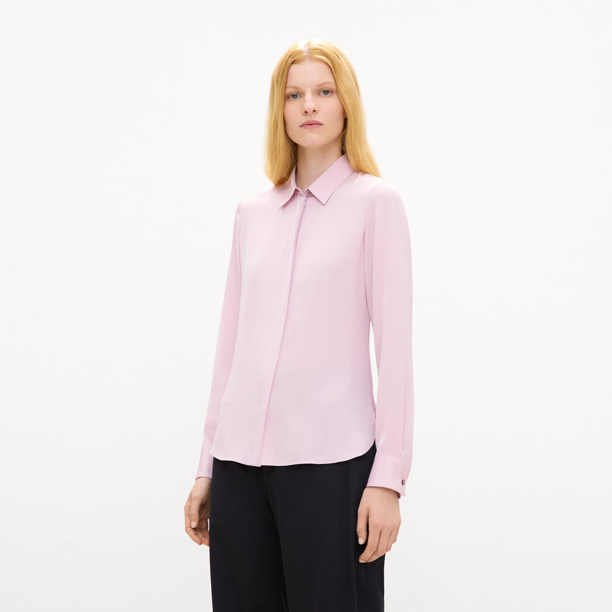 Fitted Shirt in Silk Georgette